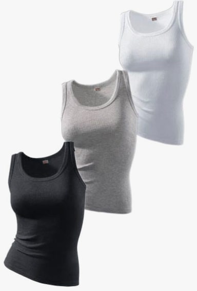 H.I.S Tanktop - schwarz, grau meliert, weiss