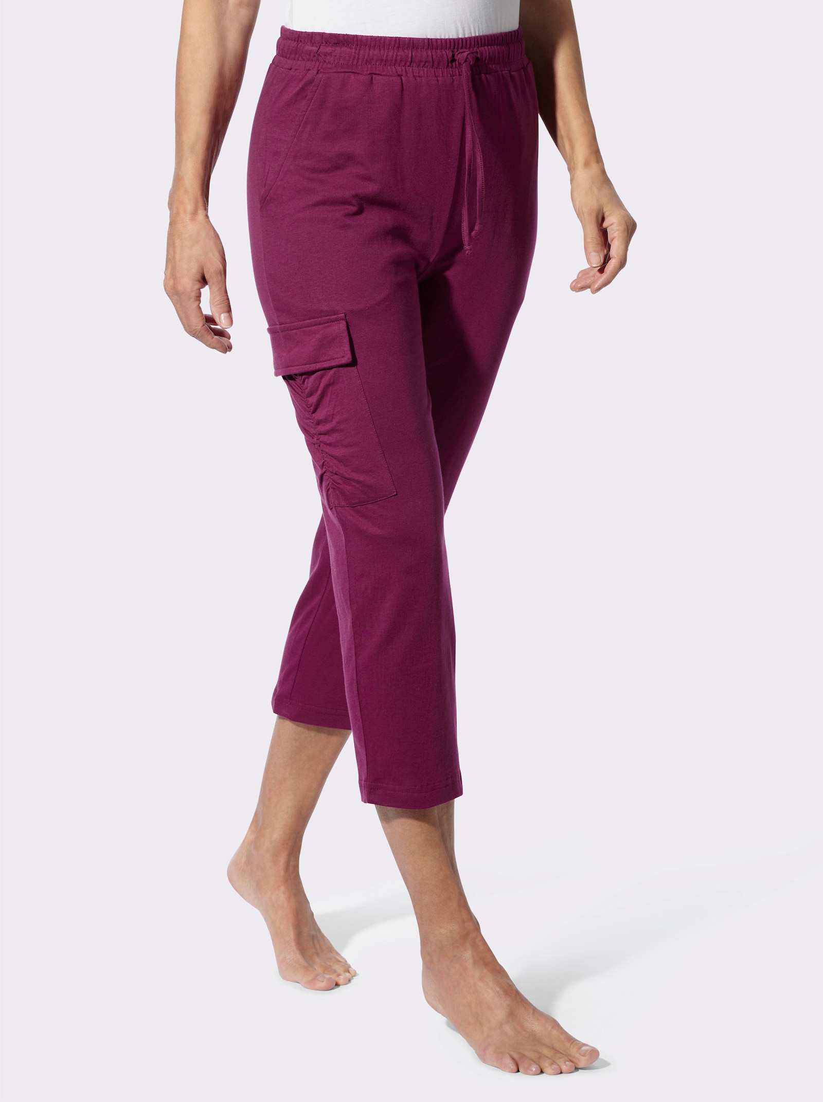 7/8-Hose mit aufgesetzter Pattentasche - malve