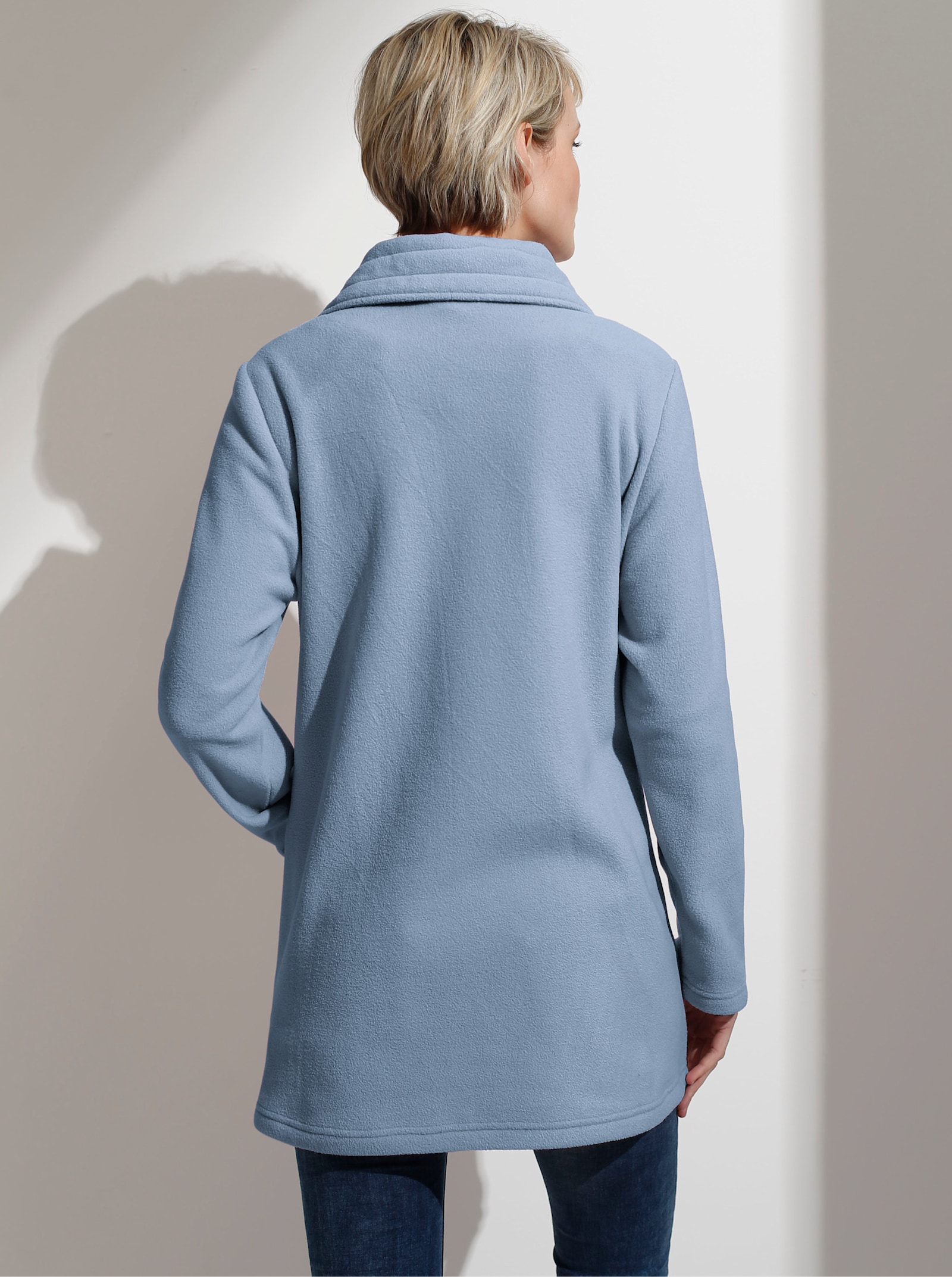 Fleecejacke mit 2-Wege-Reißverschluss - hellblau