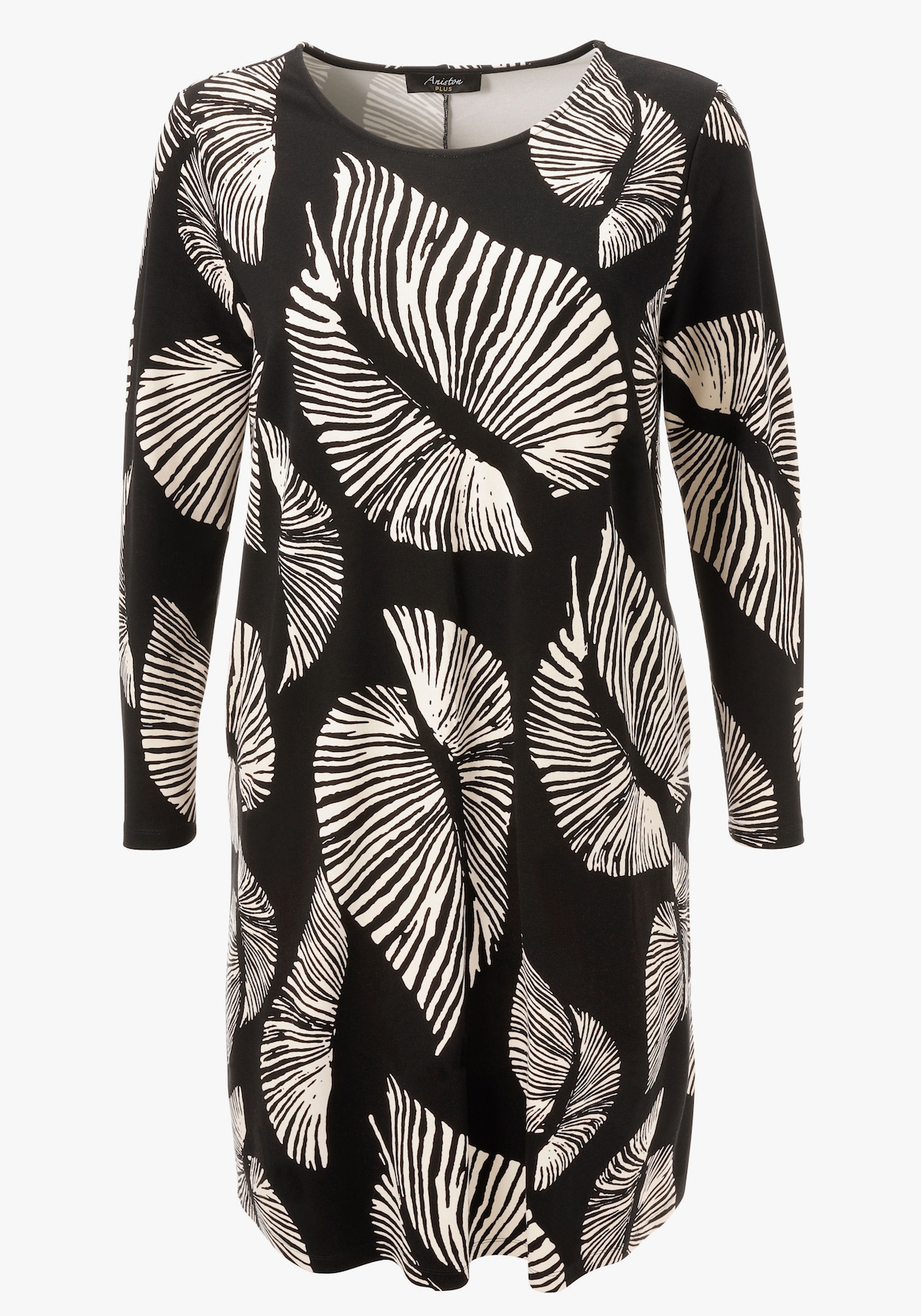 Aniston PLUS Jerseykleid - schwarz-offwhite