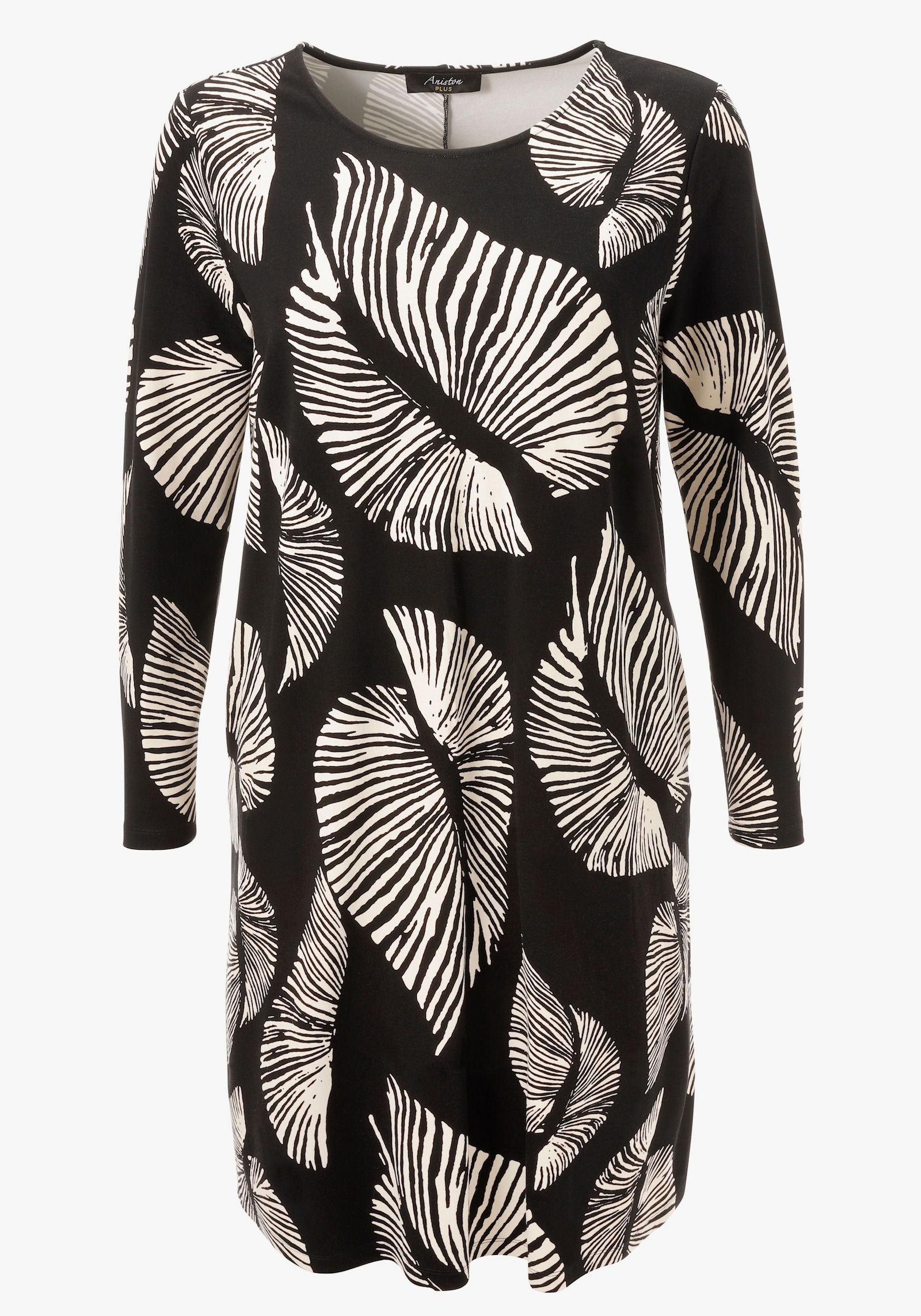 Aniston PLUS Jerseykleid - schwarz-offwhite