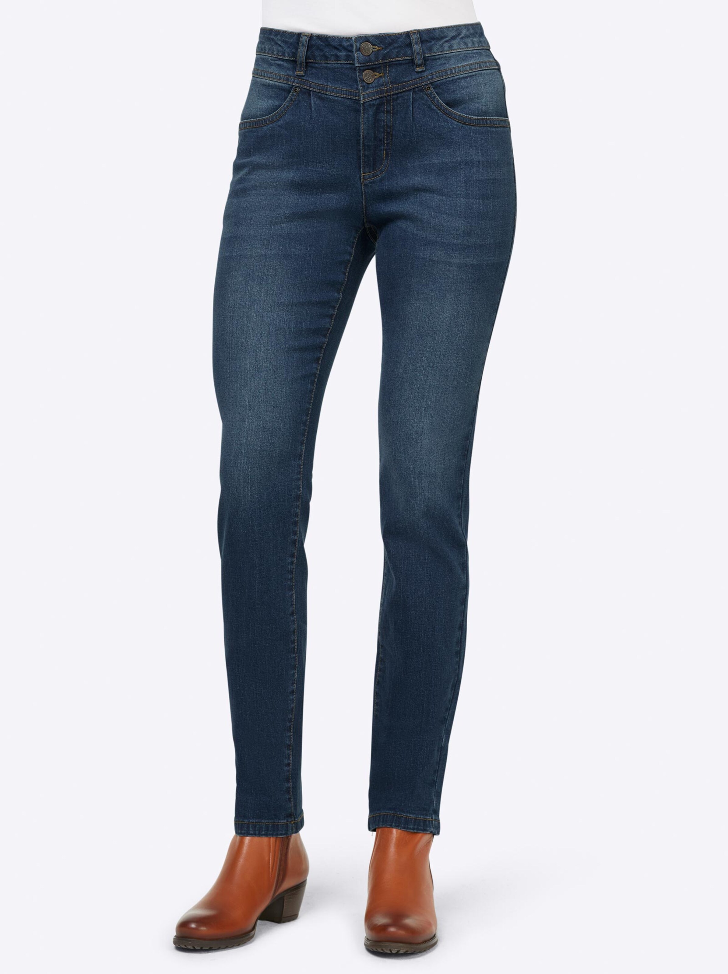 Damenmode Jeans Linea Tesini Jeans in blue-stone-washed 