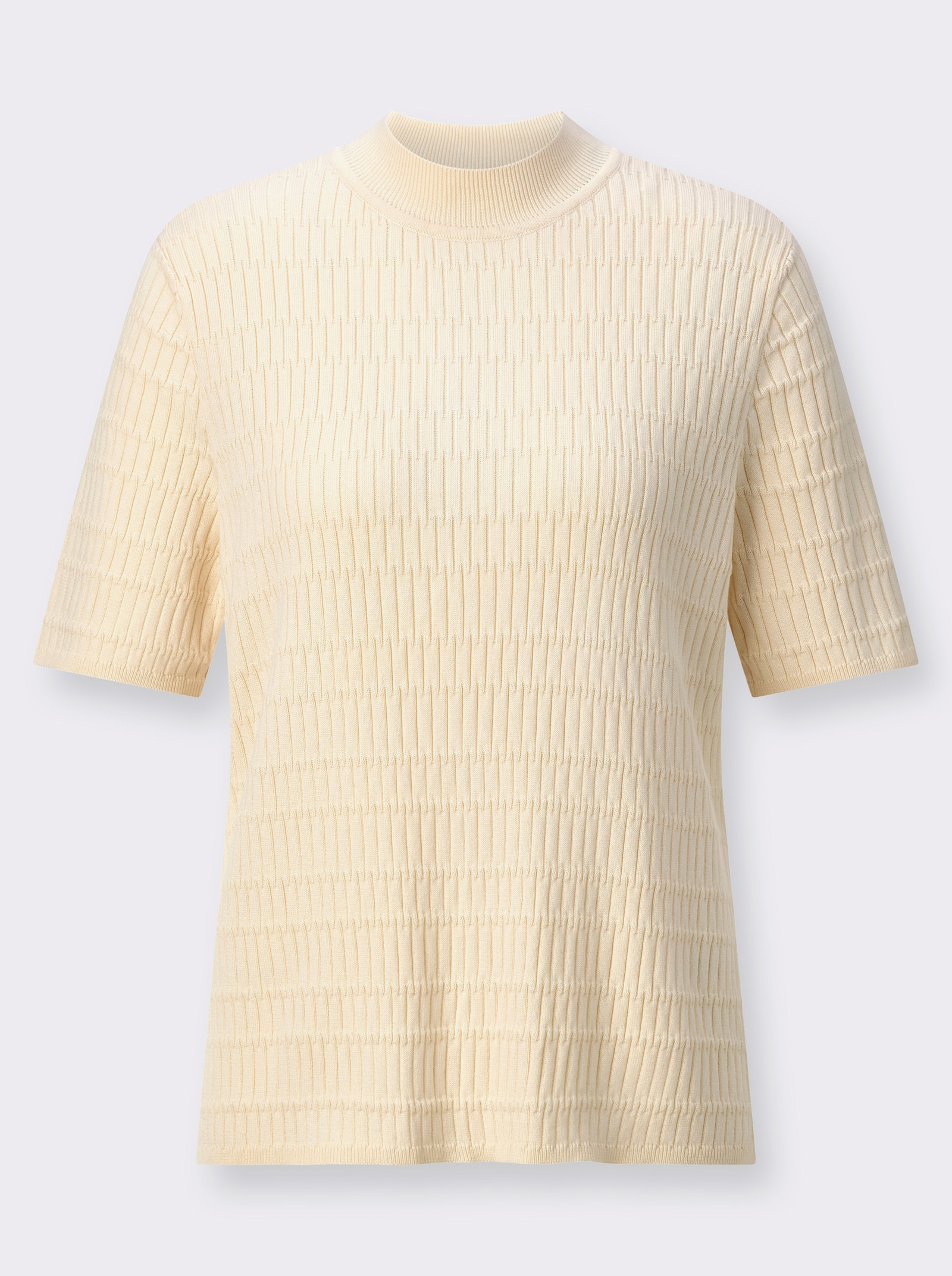 Strickpullover mit Strukturmuster - champagner