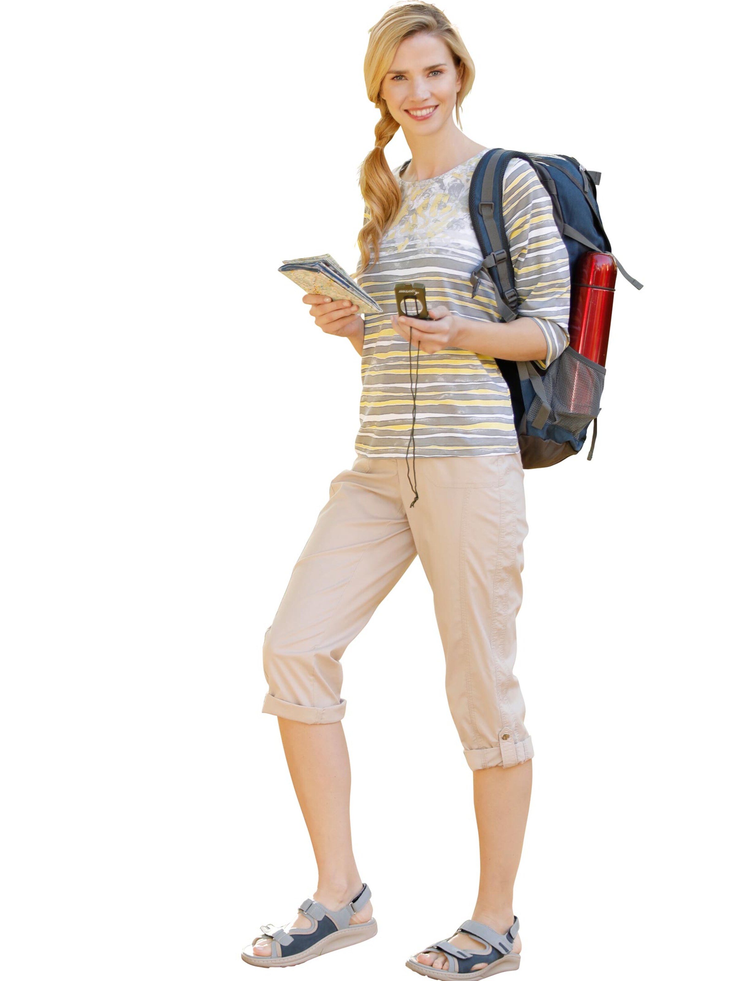 Shirt - gelb-taupe-bedruckt