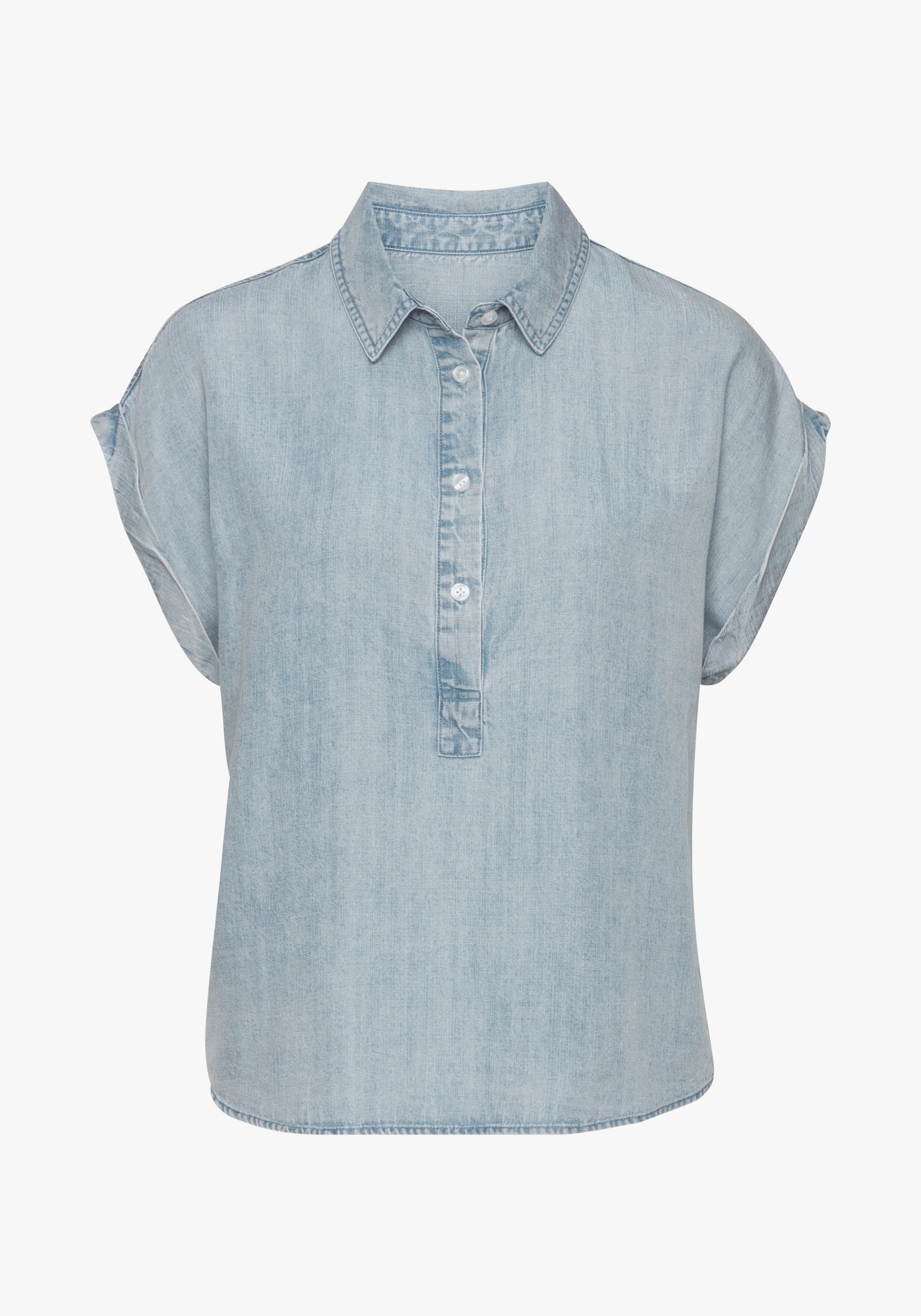 Vivance Kurzarmbluse - blue washed