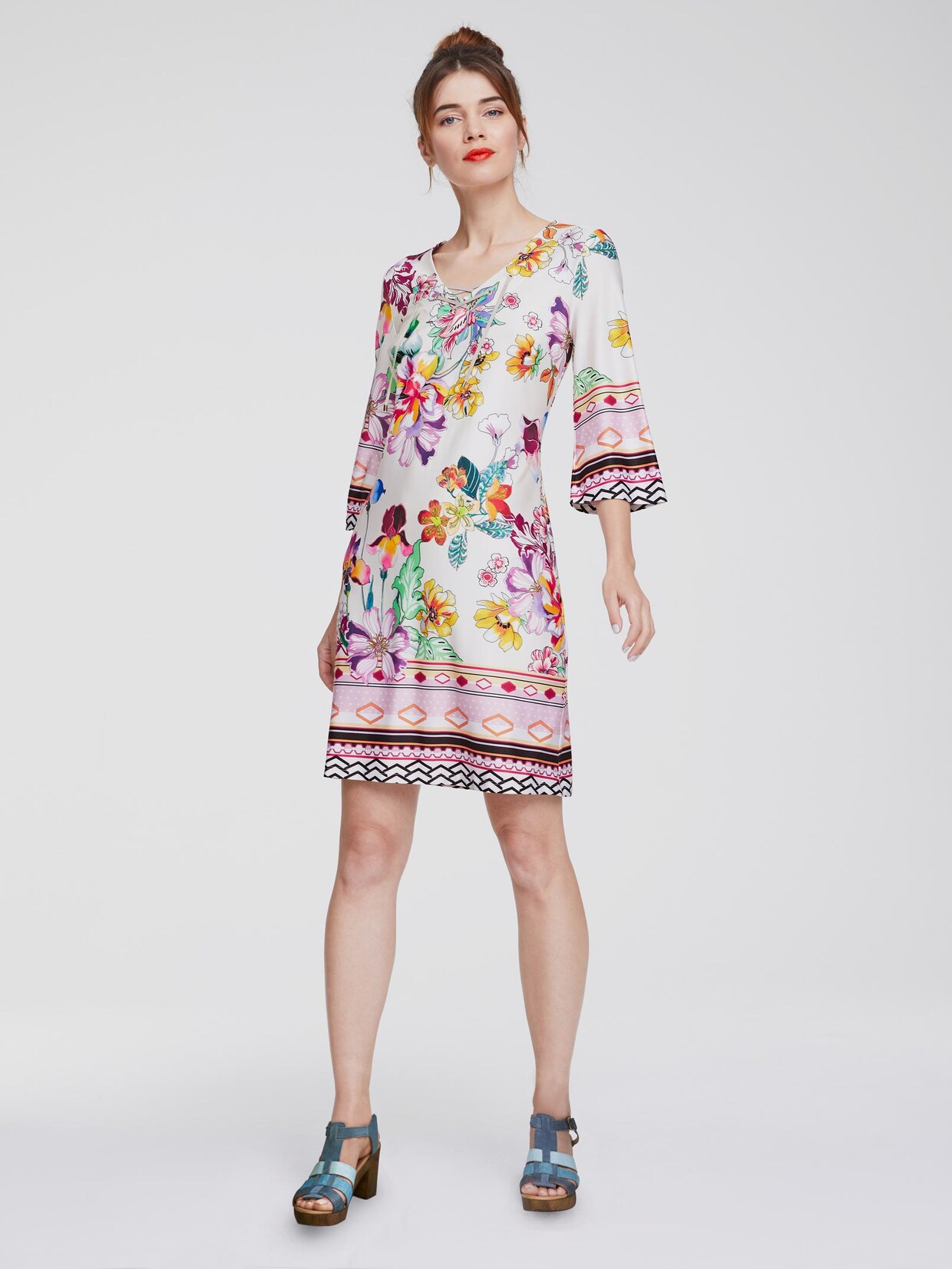 Ashley Brooke Druck-Kleid - bunt