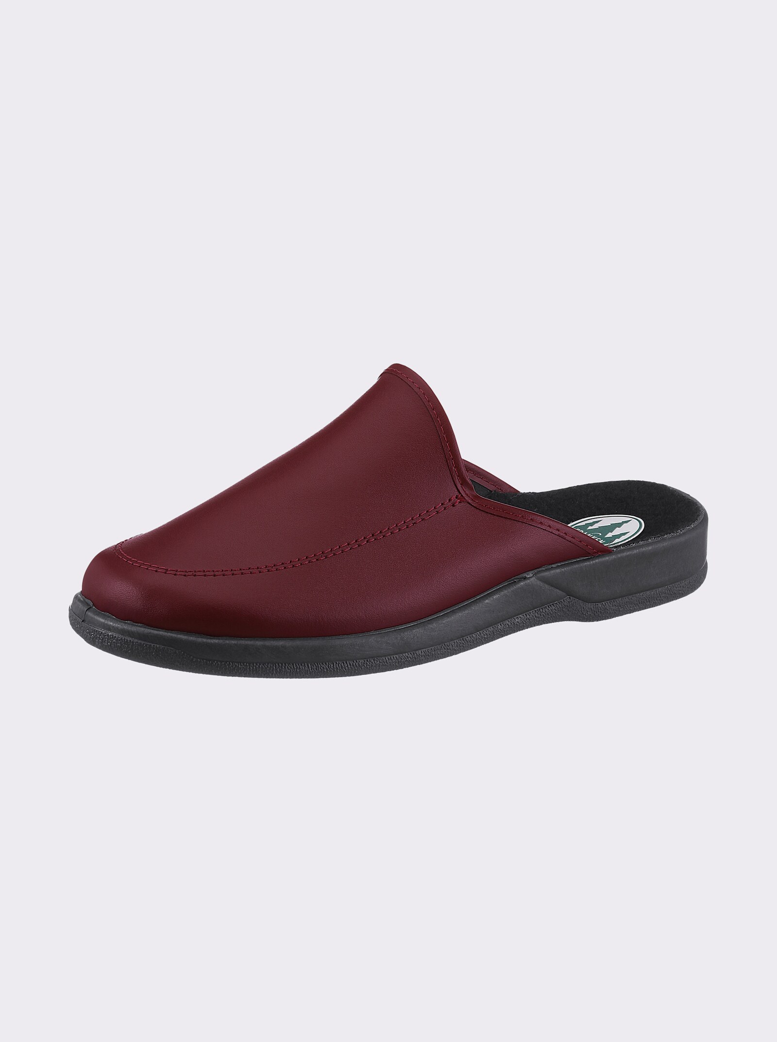 Franken Schuhe Pantoffel aus Leder - bordeaux
