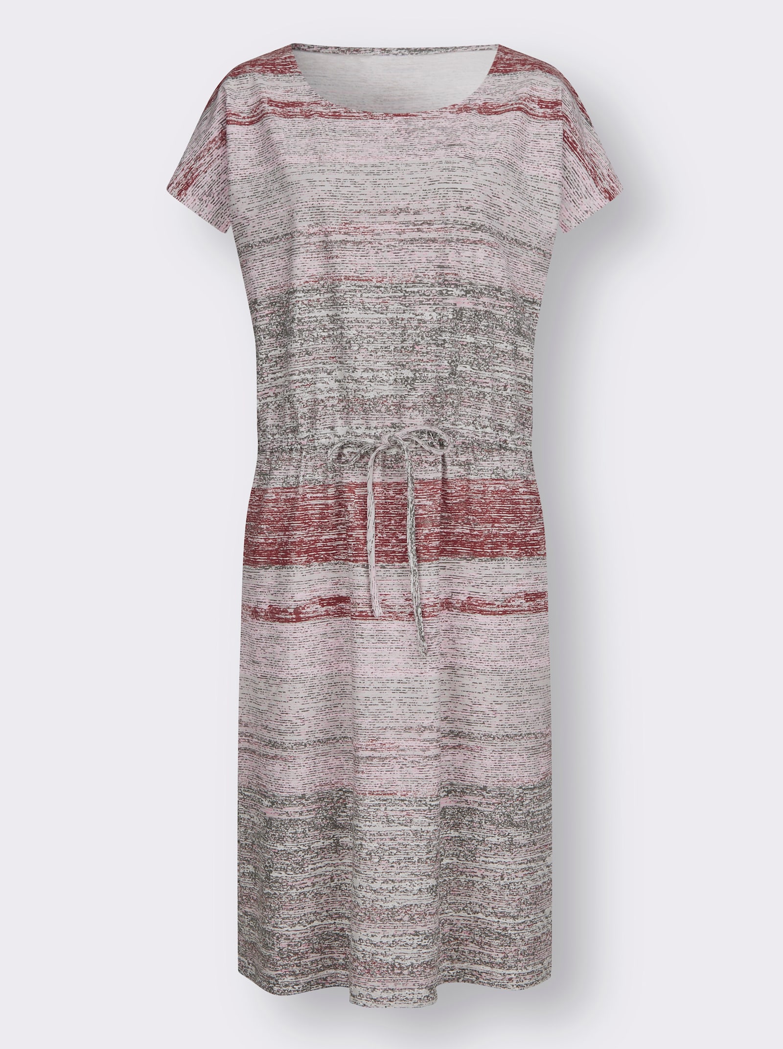 Šaty, potlač, tunel. sťahovanie - Staroružovo-čierna potlač