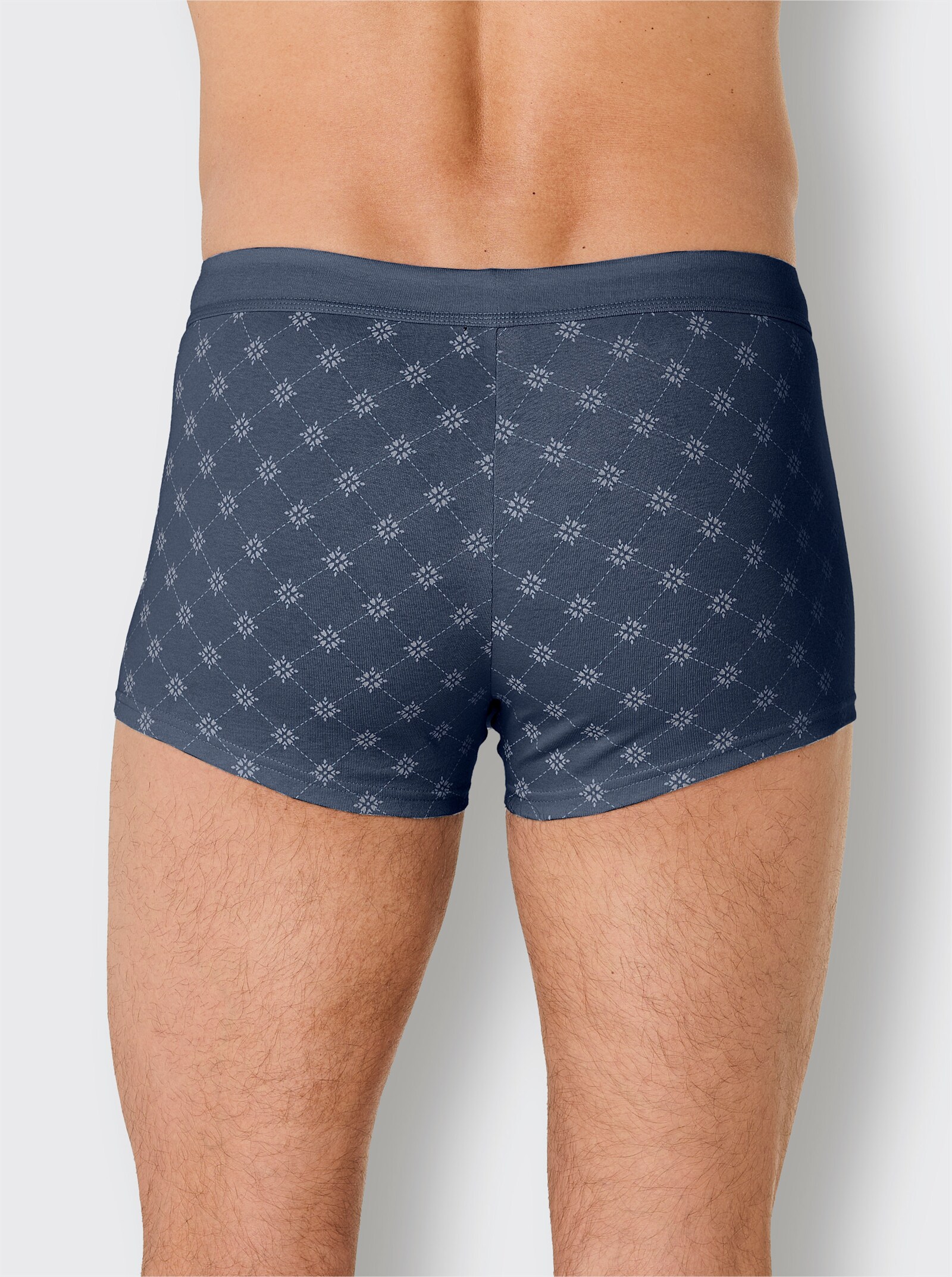 wäschepur men Broek kort - donkerblauw + donkerblauw bedrukt