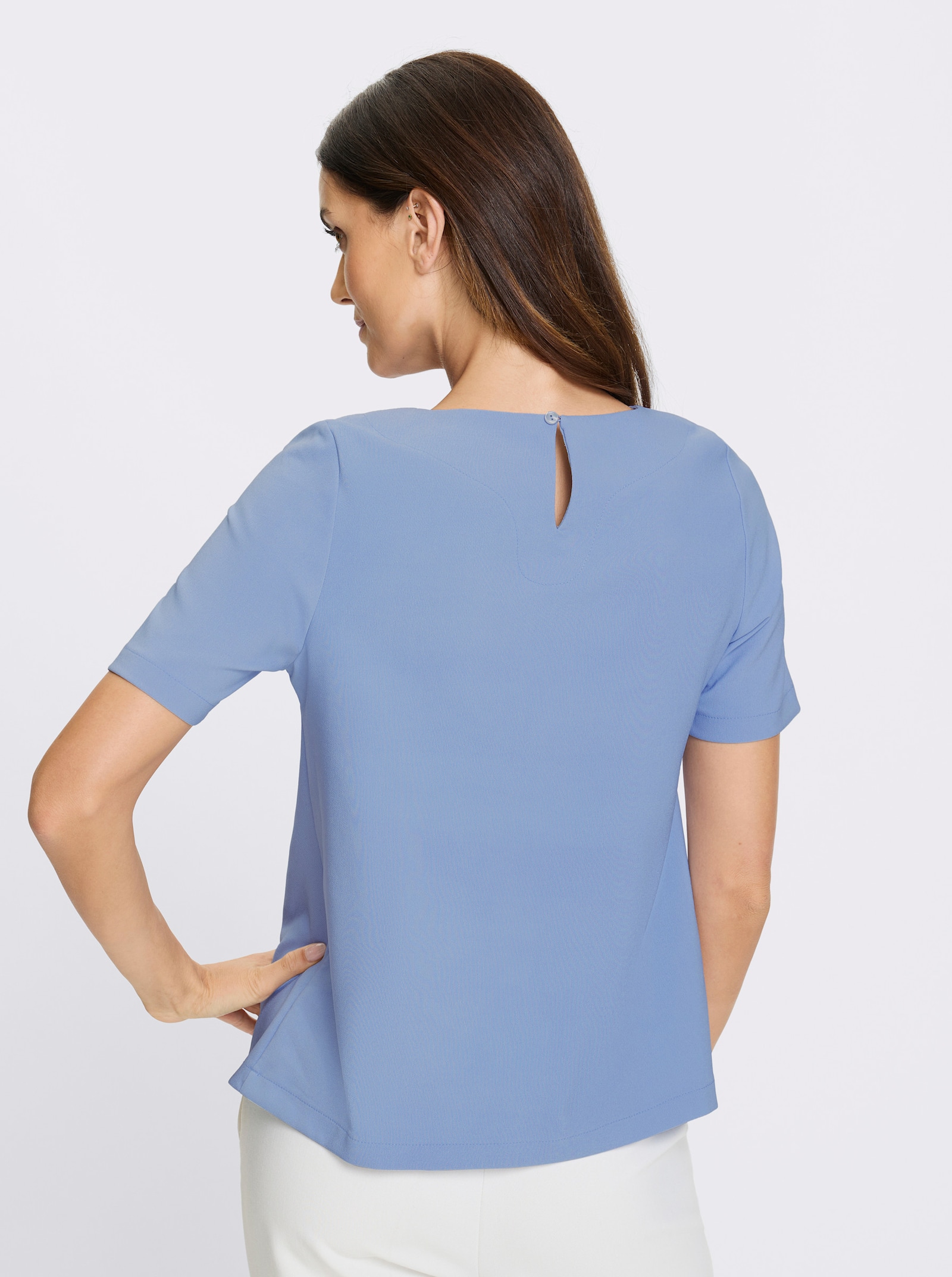 heine Kurzarm-Bluse in Koffer-Qualität - eisblau