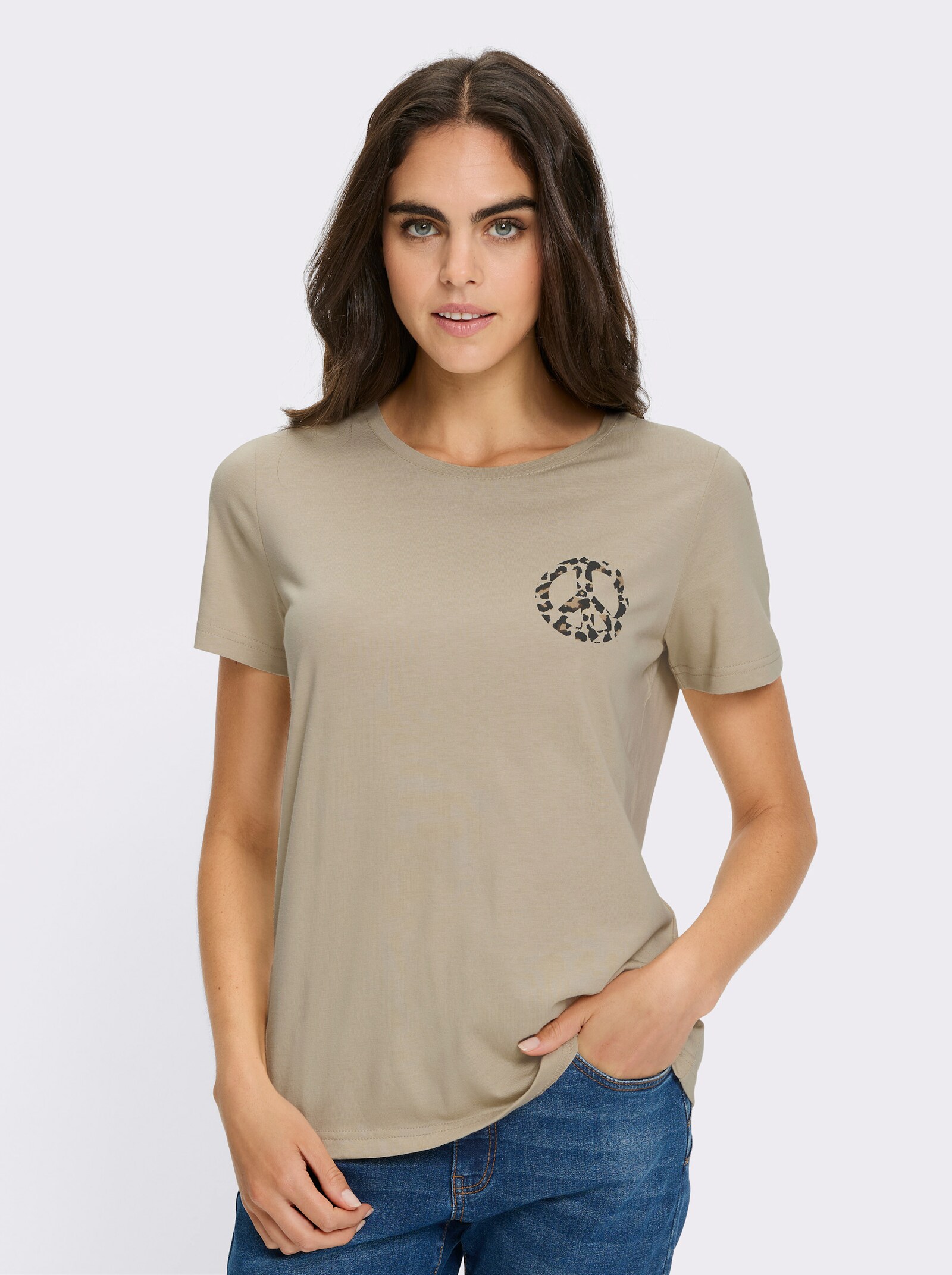 heine Shirt mit Leo-Dessin - sand