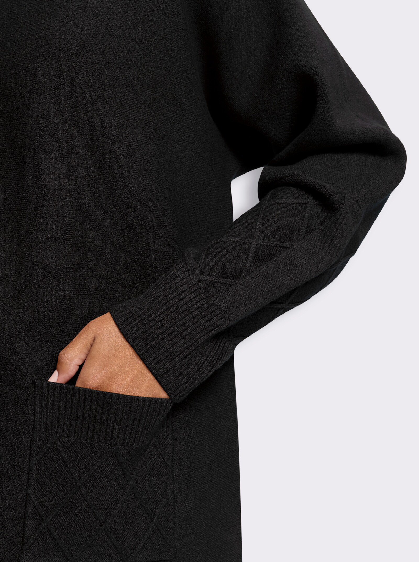 heine Feinstrickpullover mit Taschen - schwarz