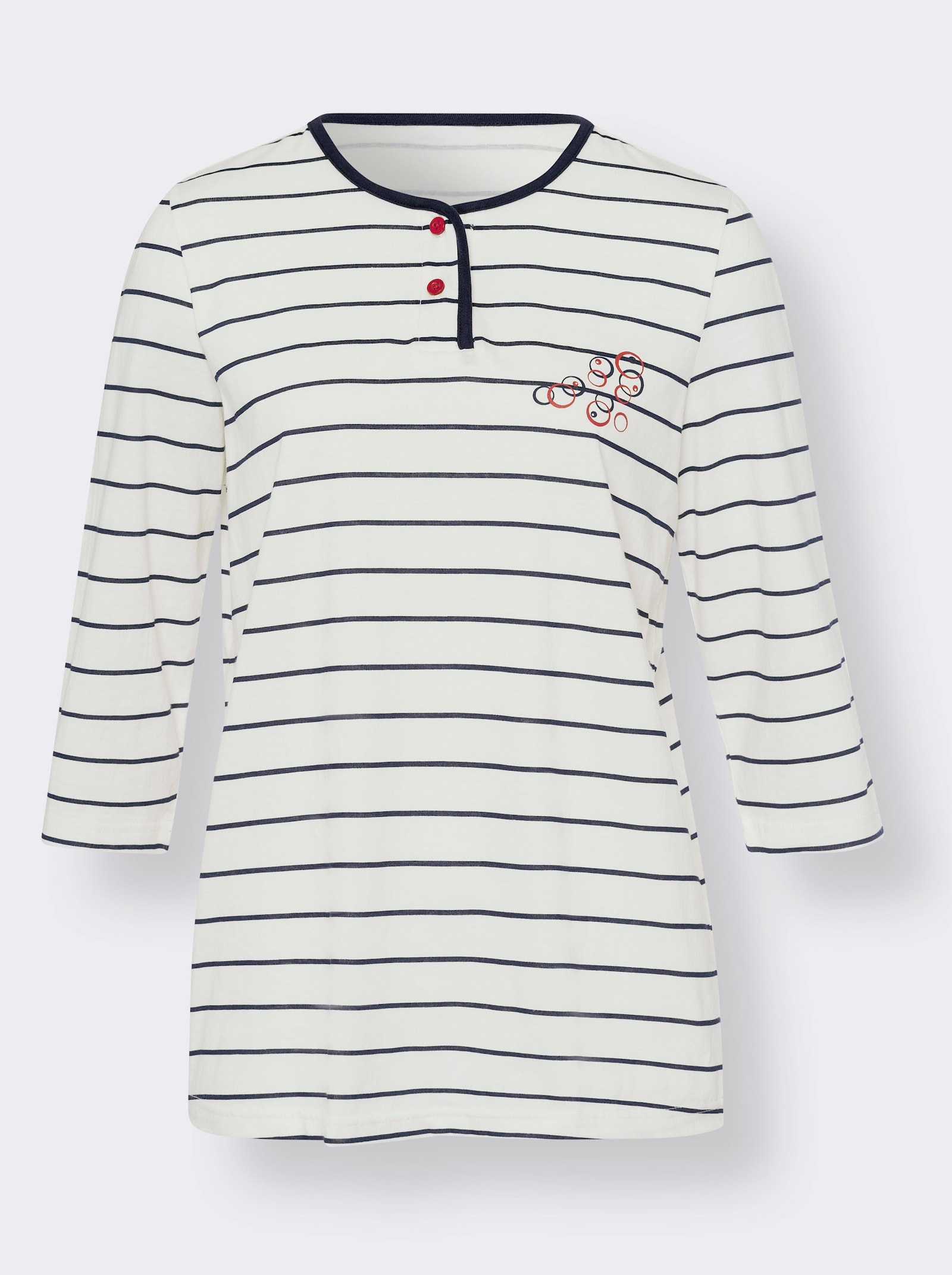 Pyjama met streepjespatroon - wit/marine