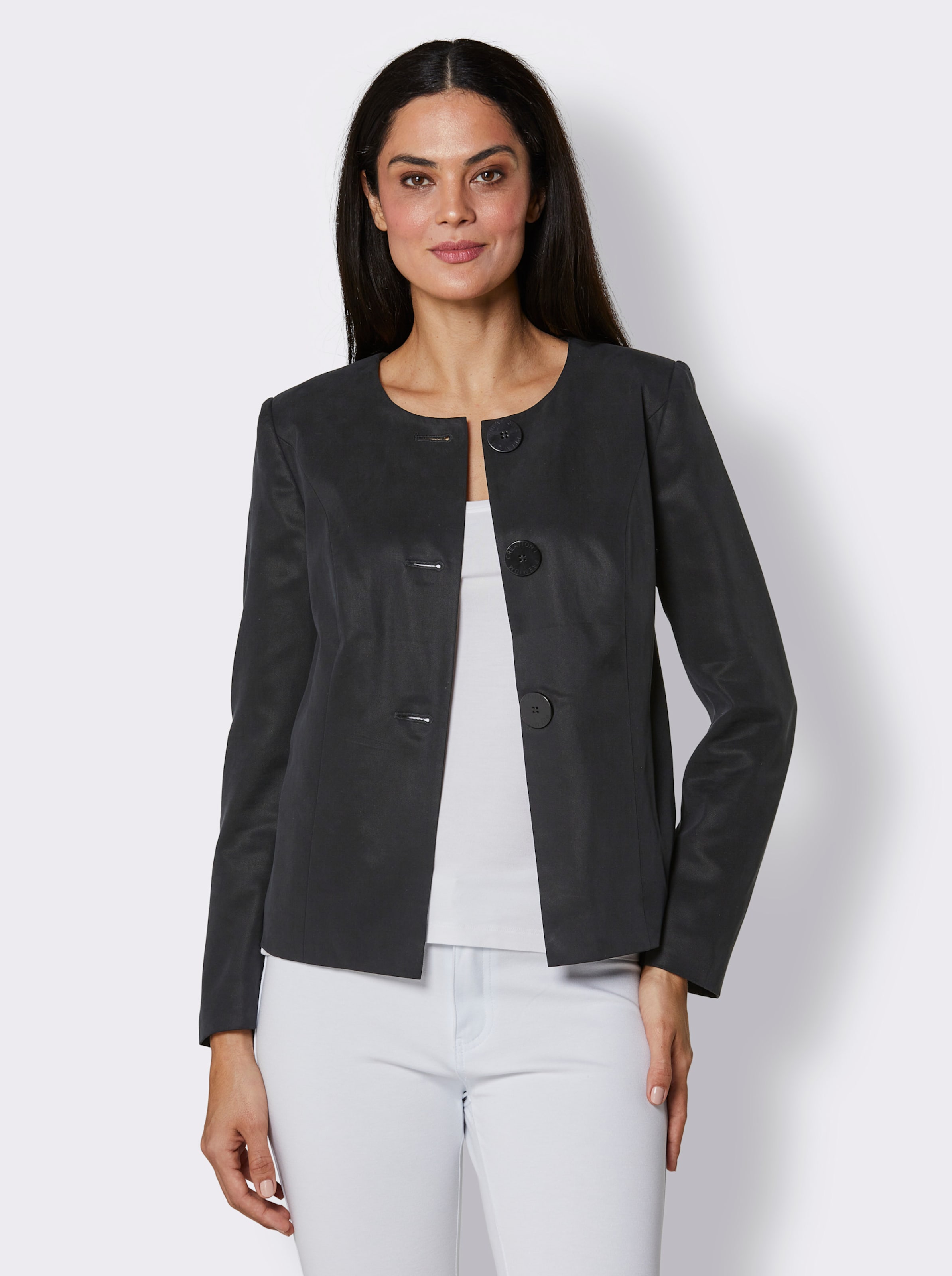 Creation l premium blazer in zwart witt