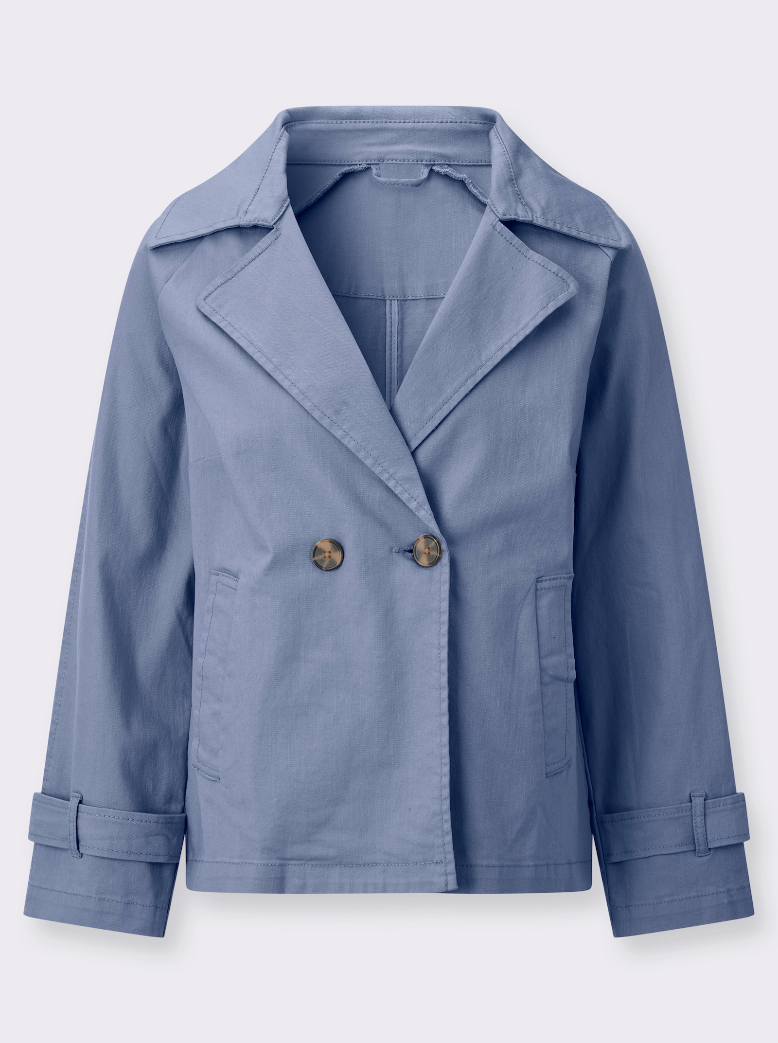 Jacke mit Reverskragen - taubenblau