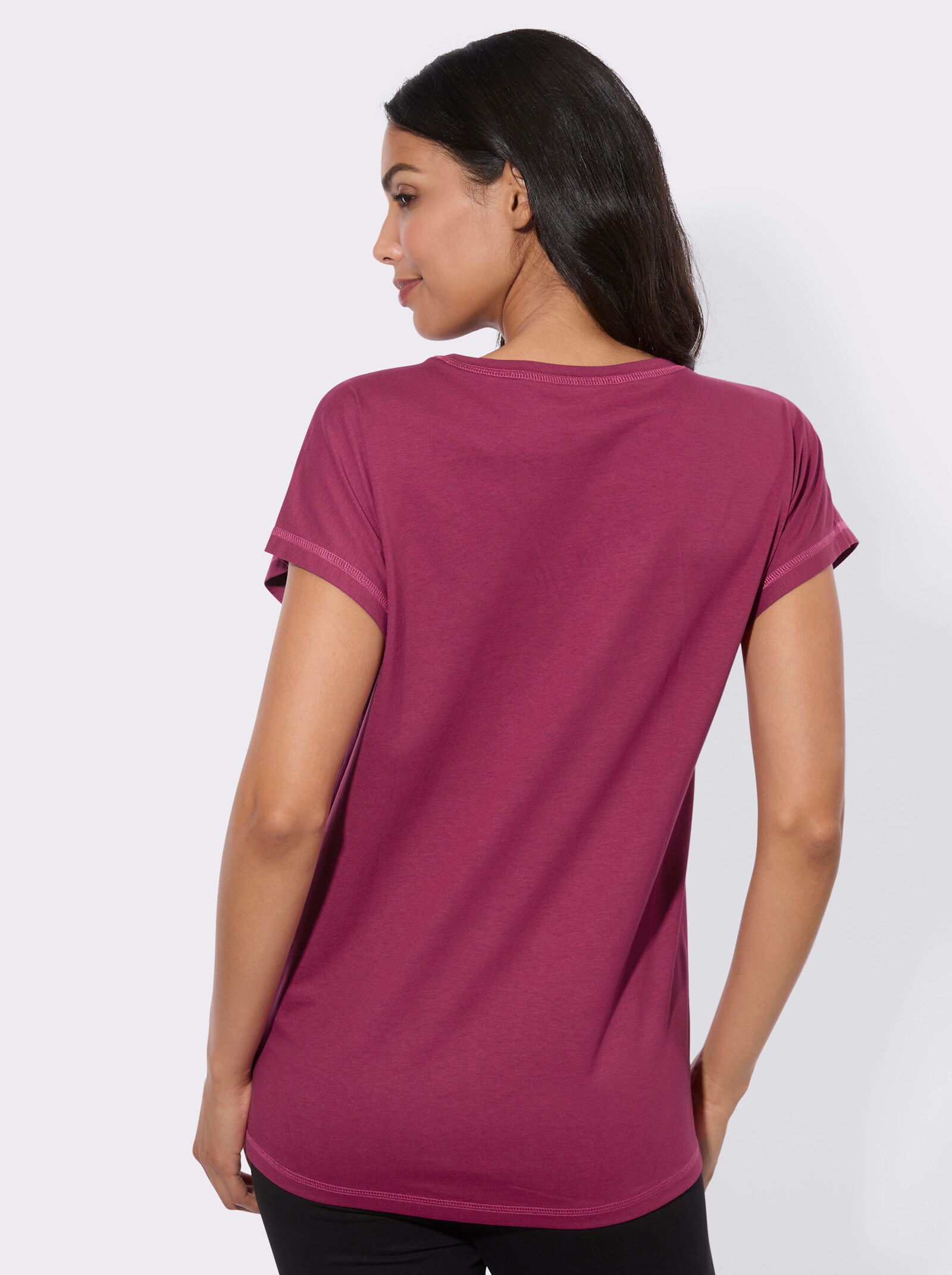 Longshirt aus reiner Baumwolle - malve