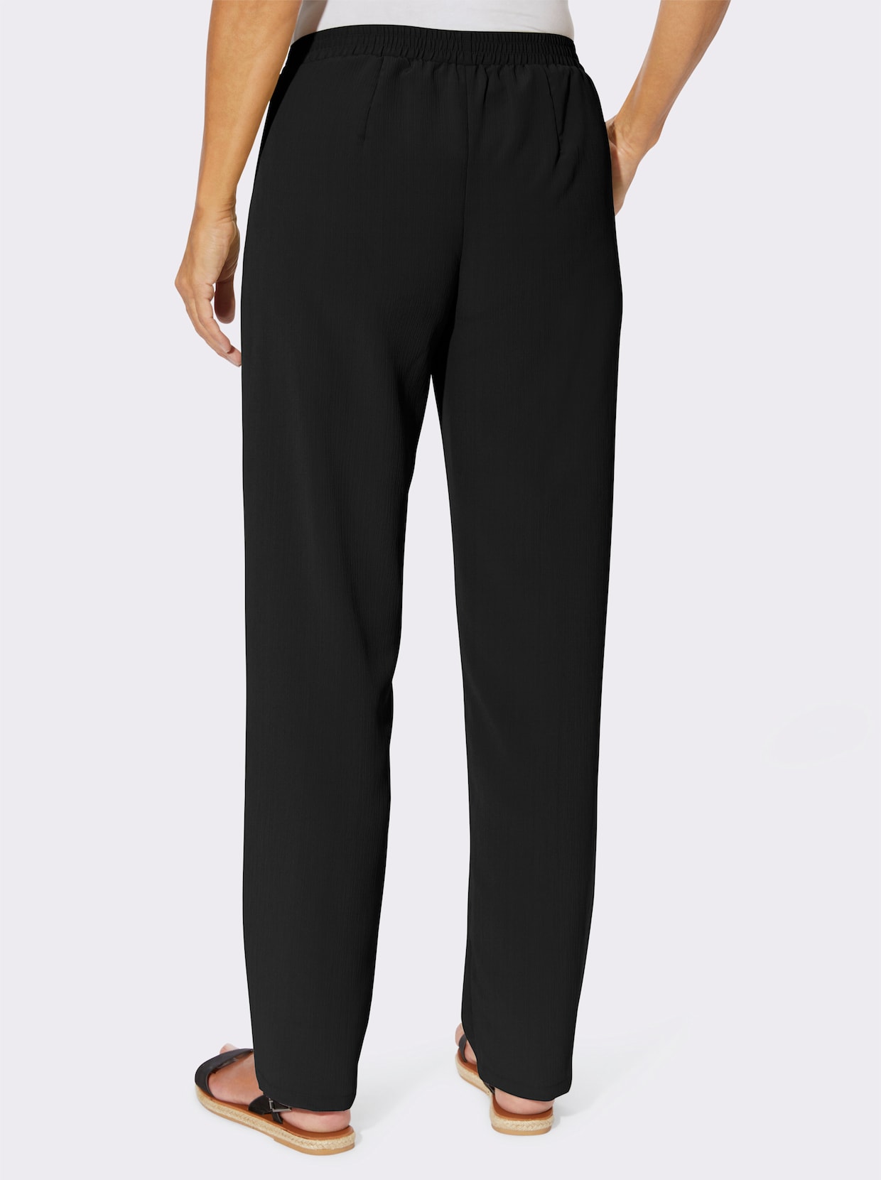 comfortbroek - zwart + zwart/wit bedrukt