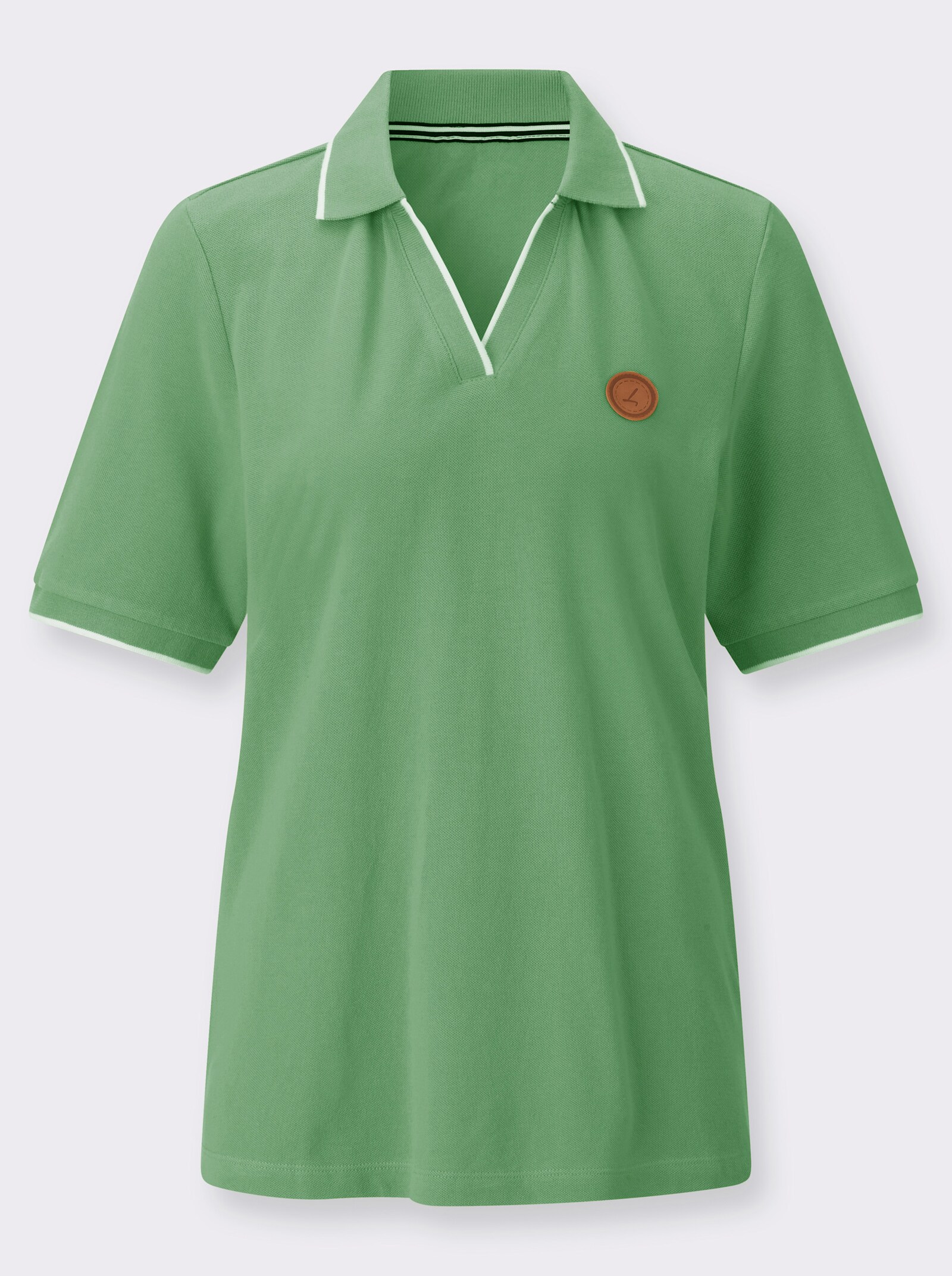 Poloshirt mit Kontrastdetails - apfel