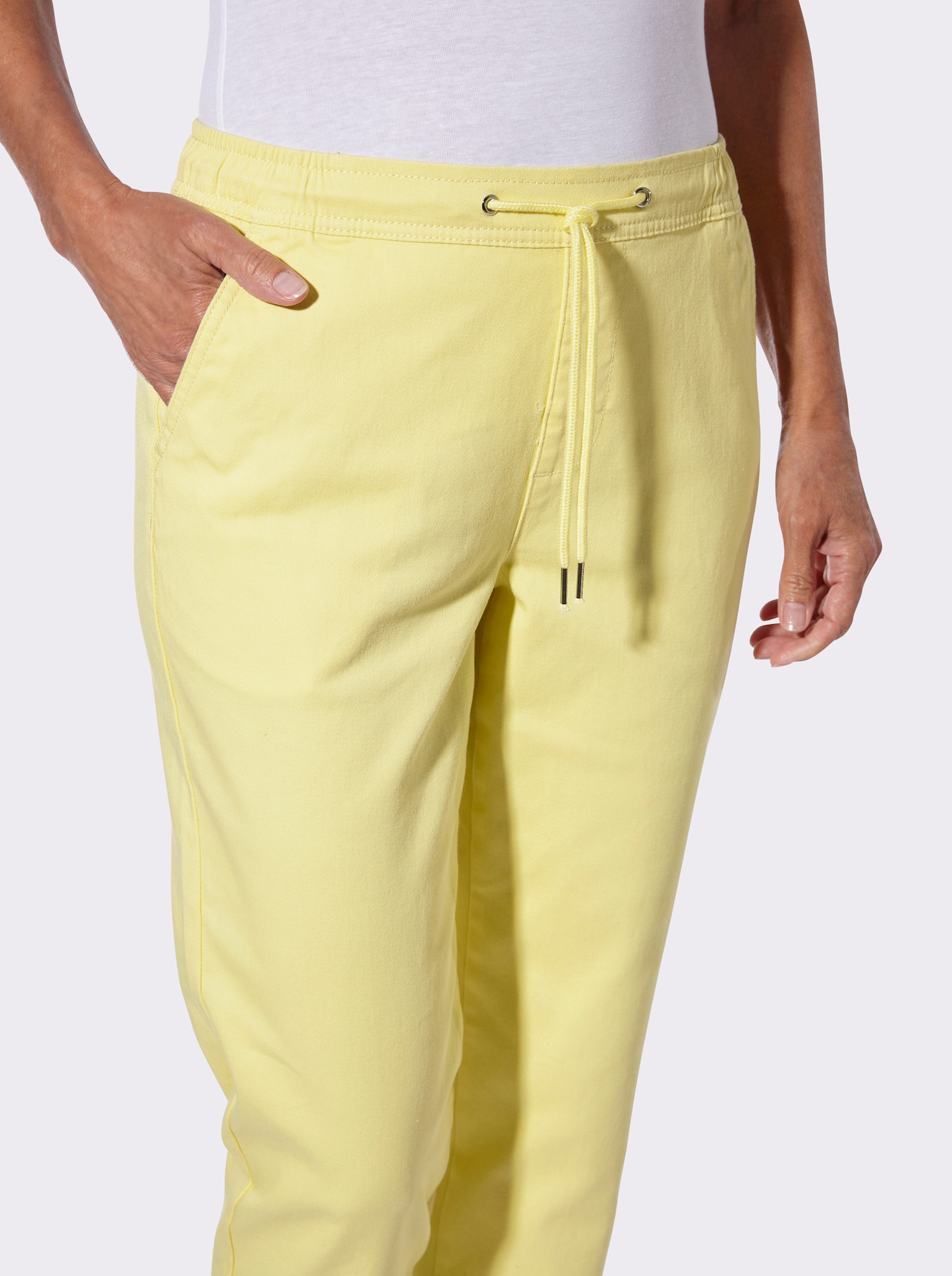 Schlupfjeans , weitenregulierbar - zitrone