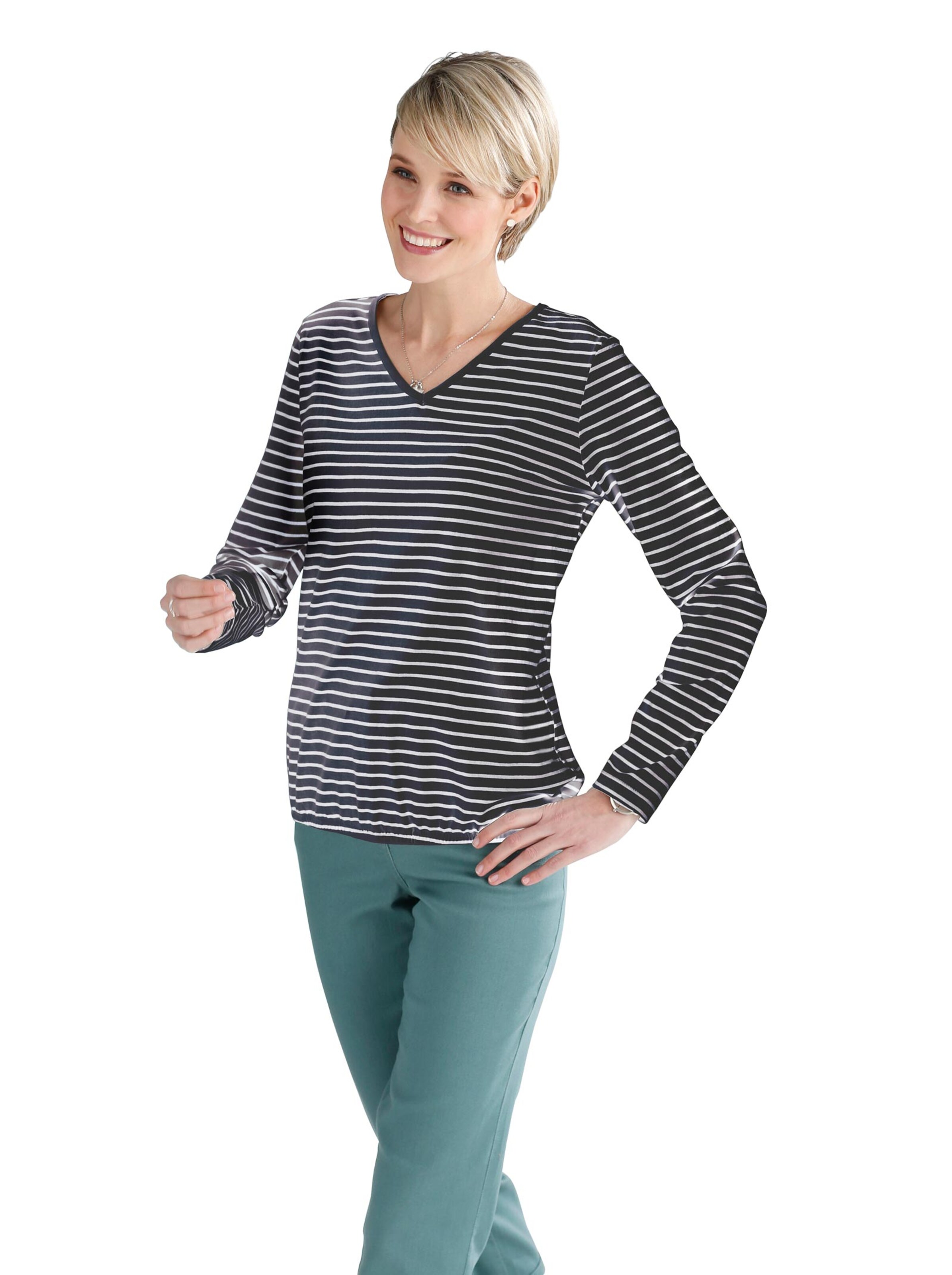 Shirt - marine-weiß-gestreift