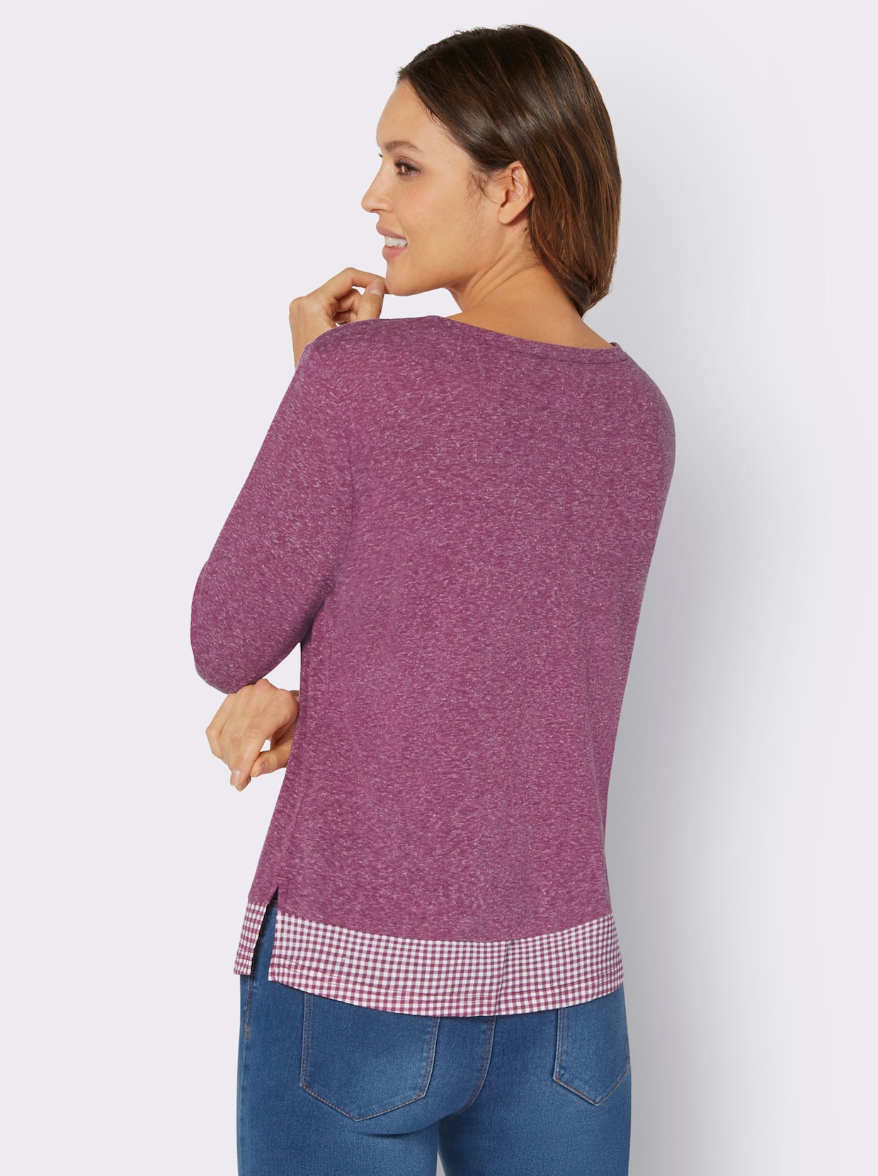 2-in-1-Shirt - bordeaux-meliert