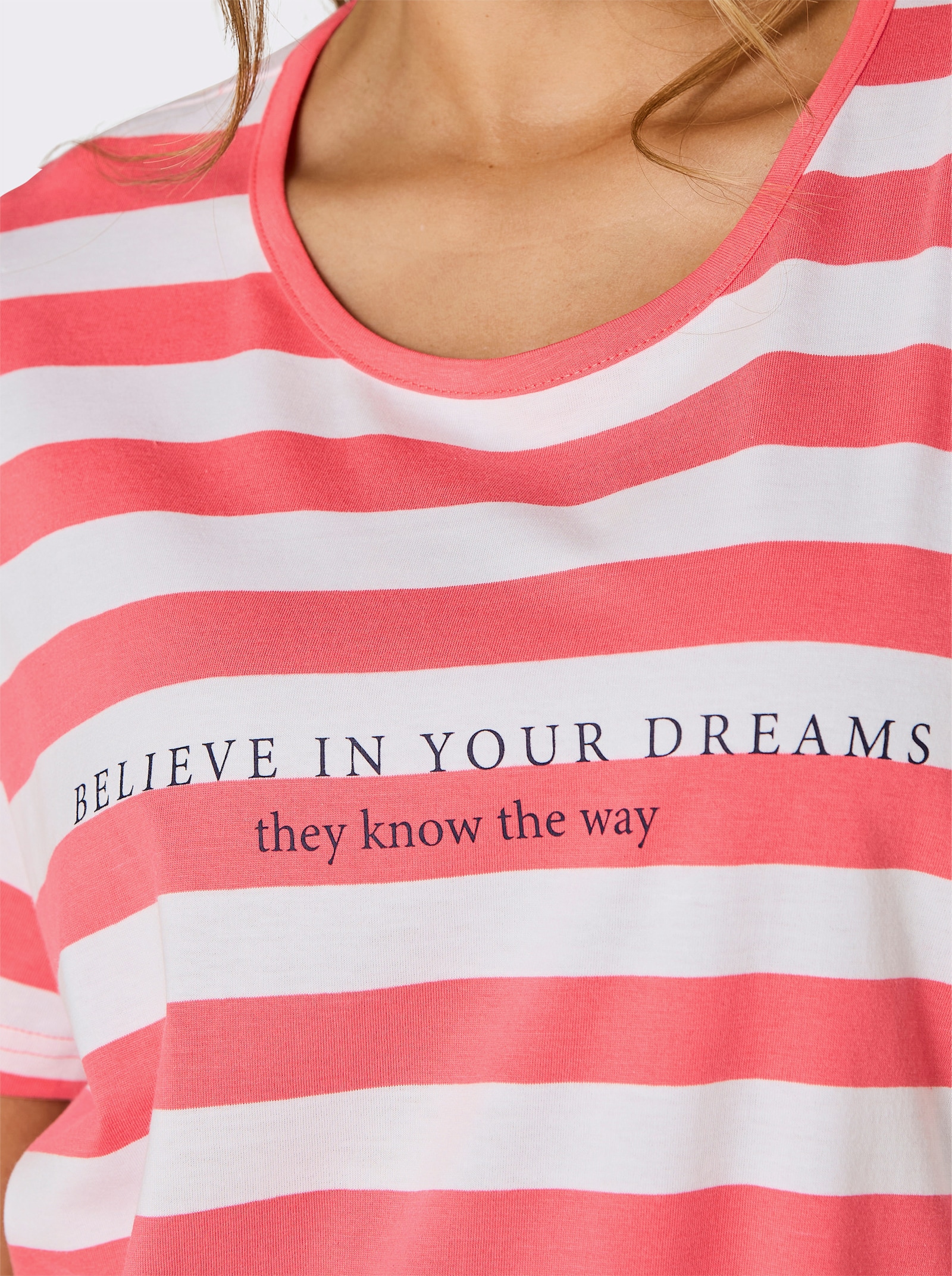 Shorty - koralle-ecru-gestreift