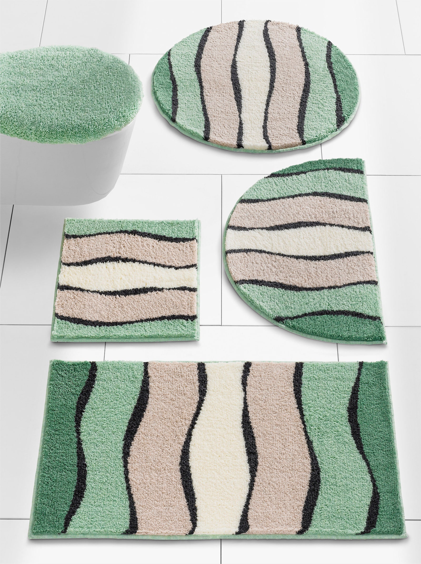 Grund Badematte - grün-taupe