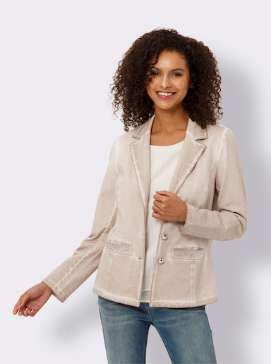 heine Sweatblazer mit Ziersteinen - beige
