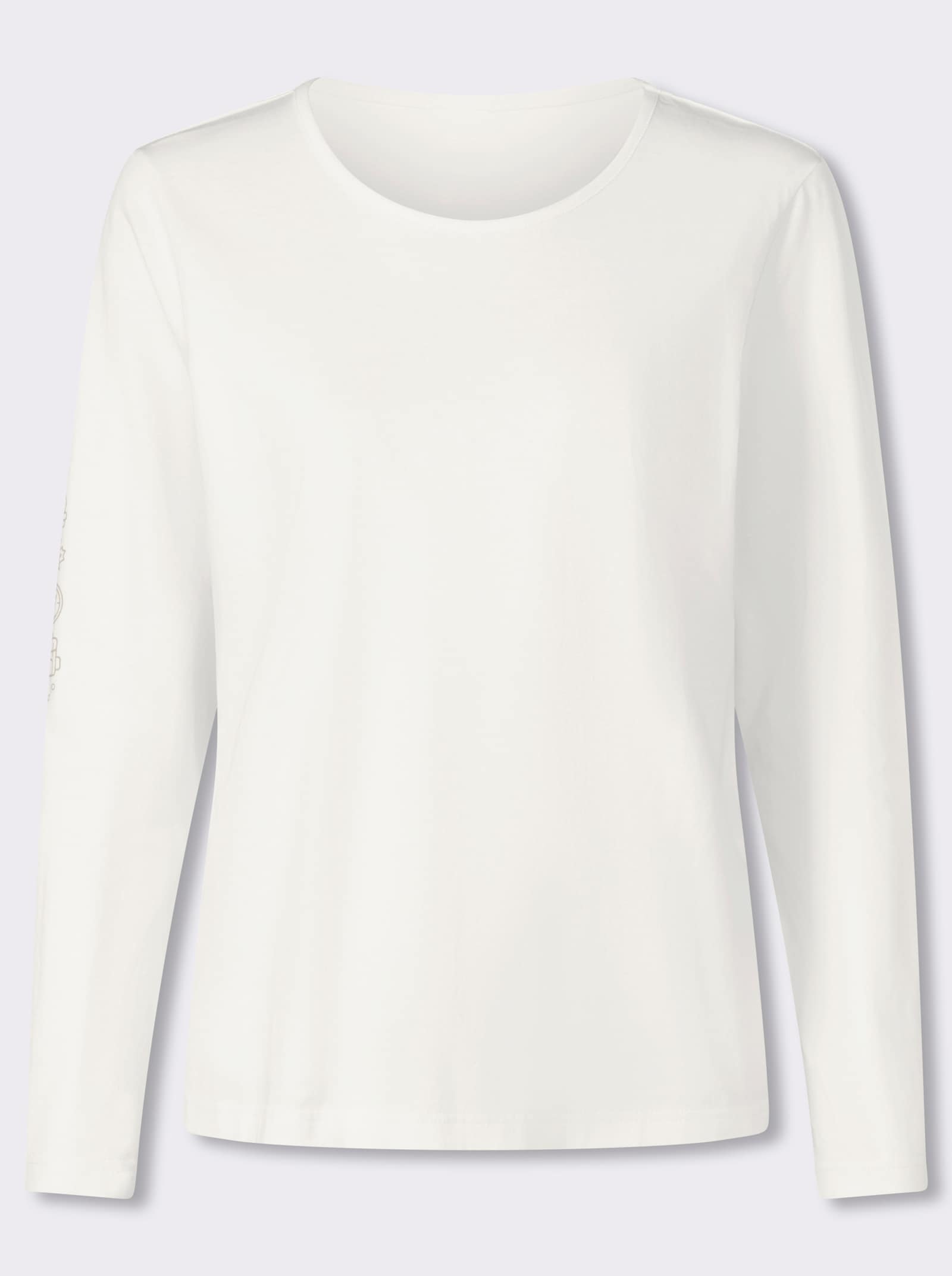 Langarmshirt mit platzierten Print-Motiven - ecru-sesam