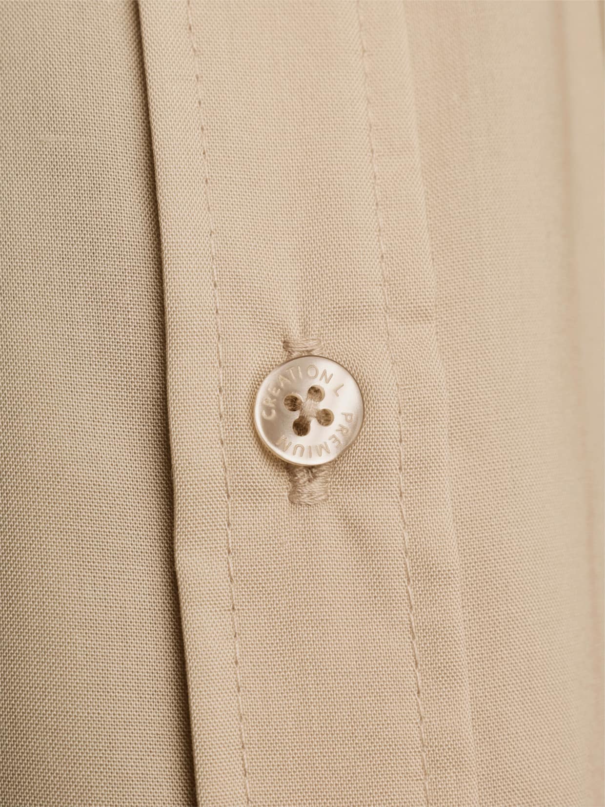 CREATION L PREMIUM Kurzarm-Bluse aus reinem Lyocell - beige