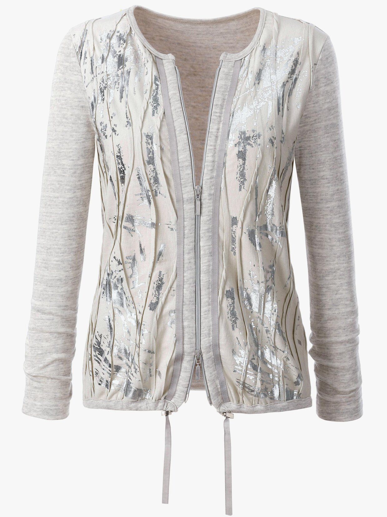 Shirtjacke - grau-meliert