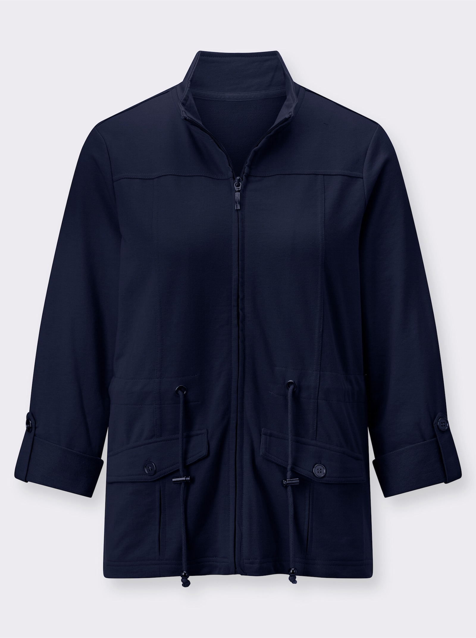 Shirtjasje van sweatmateriaal - marine