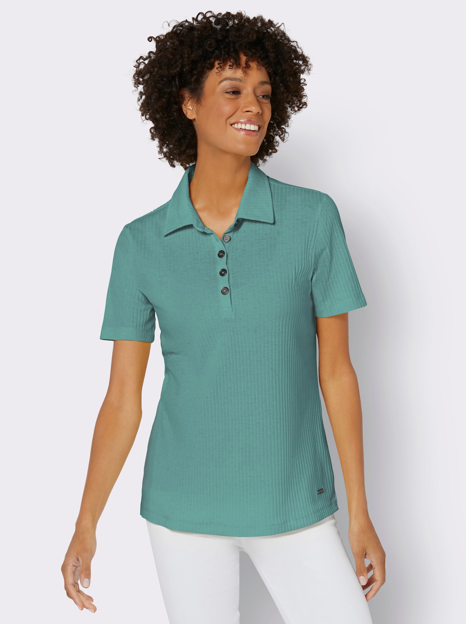 Poloshirt mit Stretch-Anteil - salbei