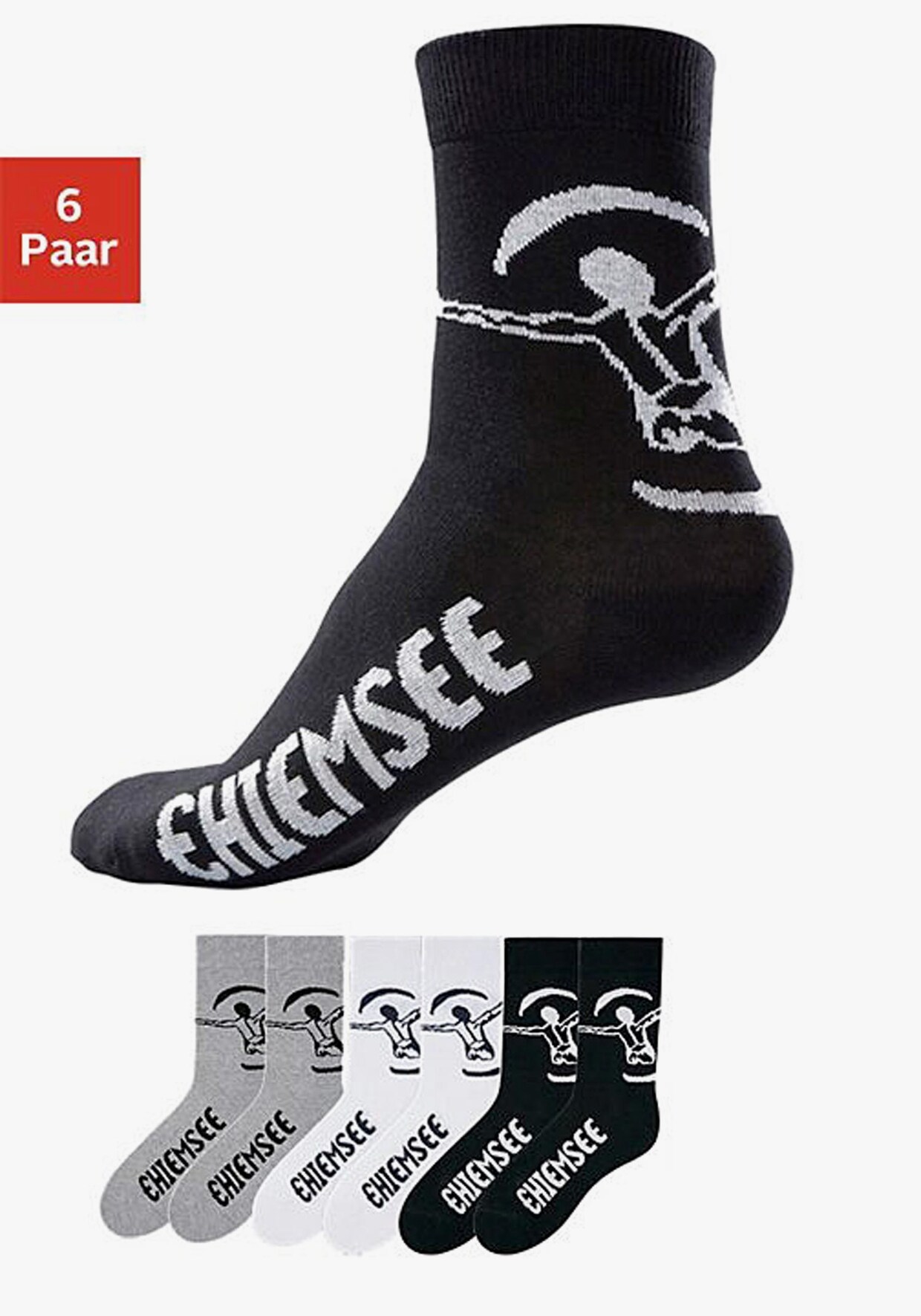 Chiemsee Freizeitsocken - weiß, schwarz, grau