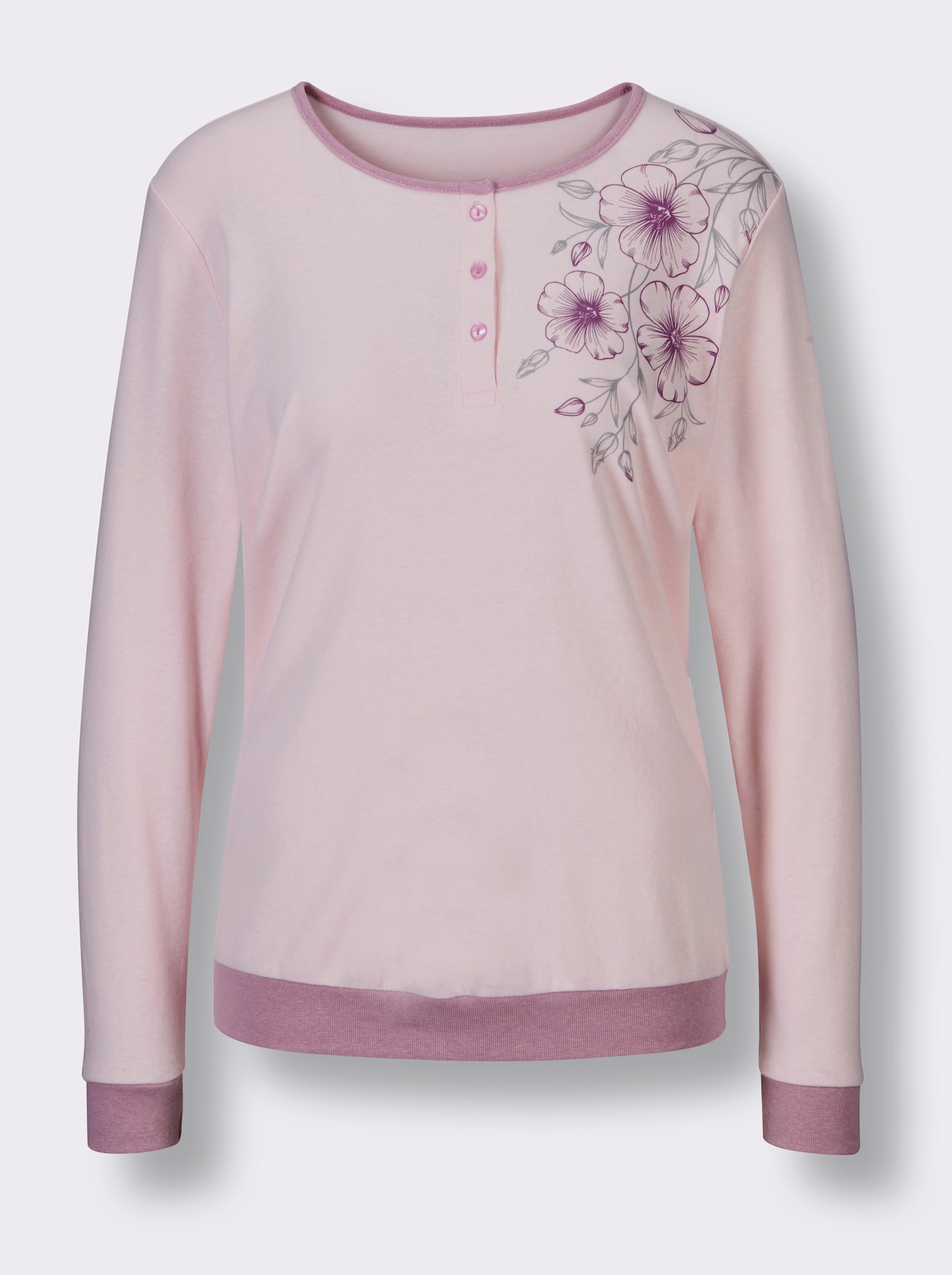 wäschepur Pyjama - lichtroze/mauve bedrukt