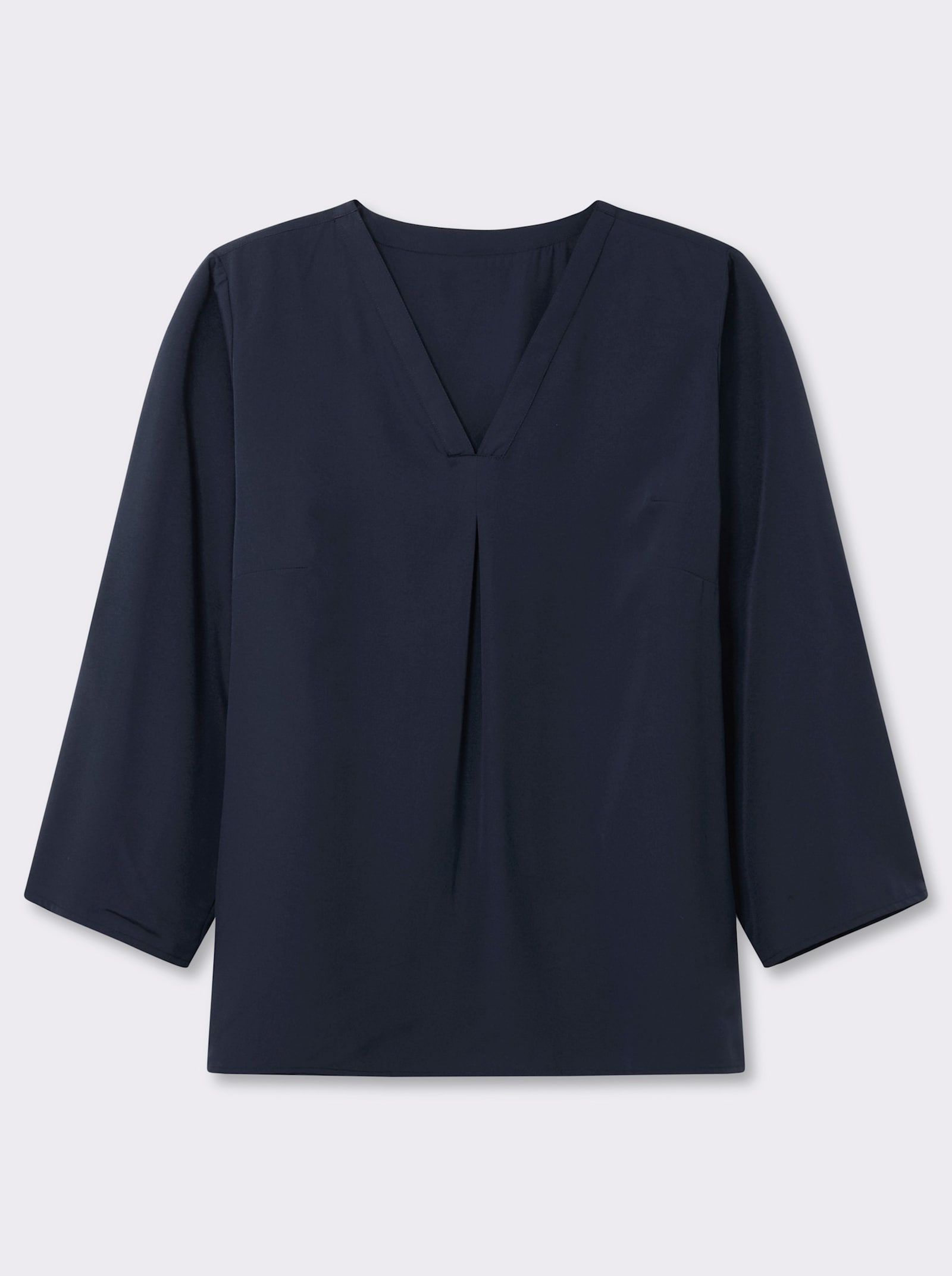 Longbluse mit verlängertem Rückenteil - blau