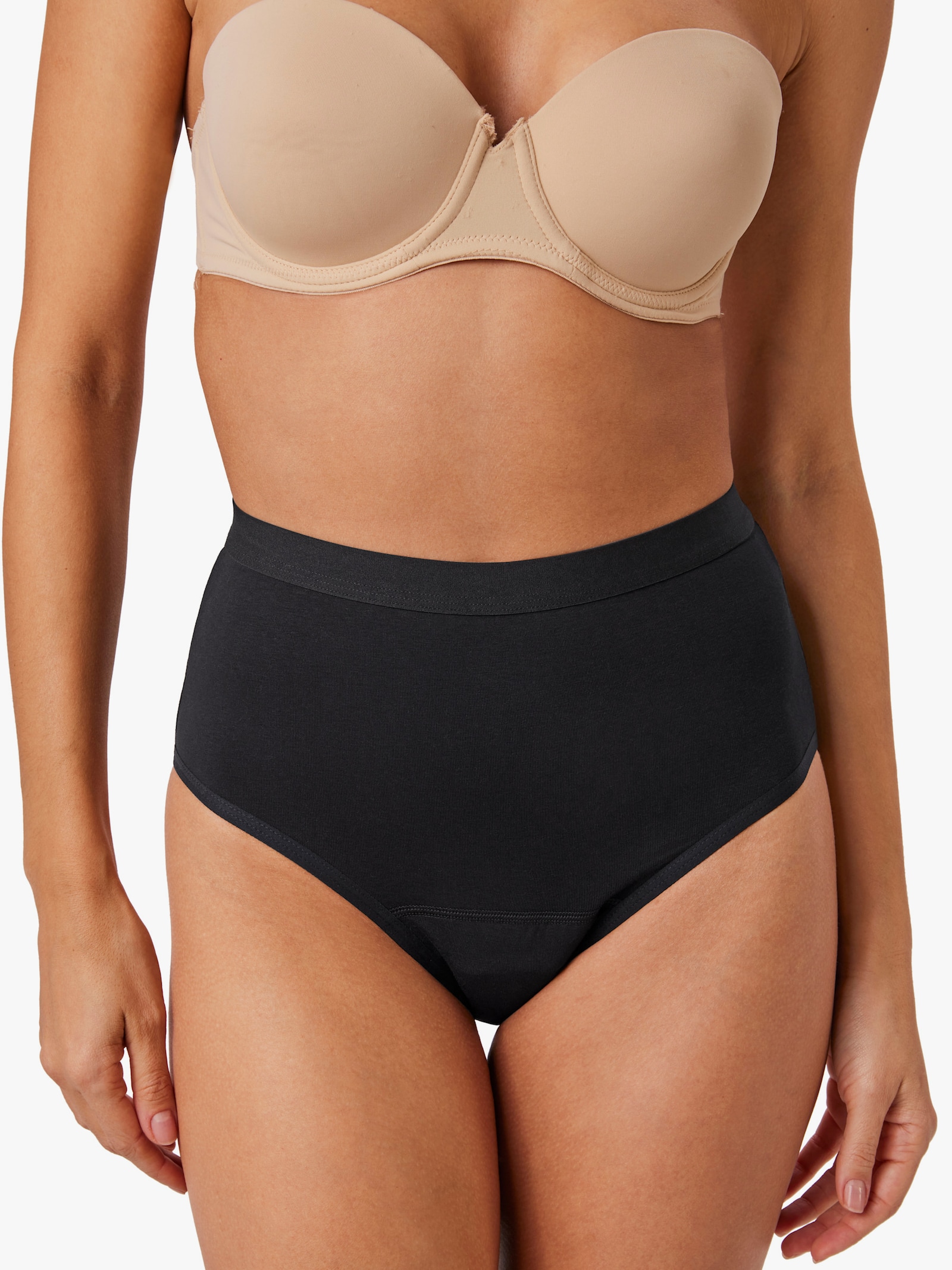 Inkontinenzslip in High-Waist-Passform - schwarz