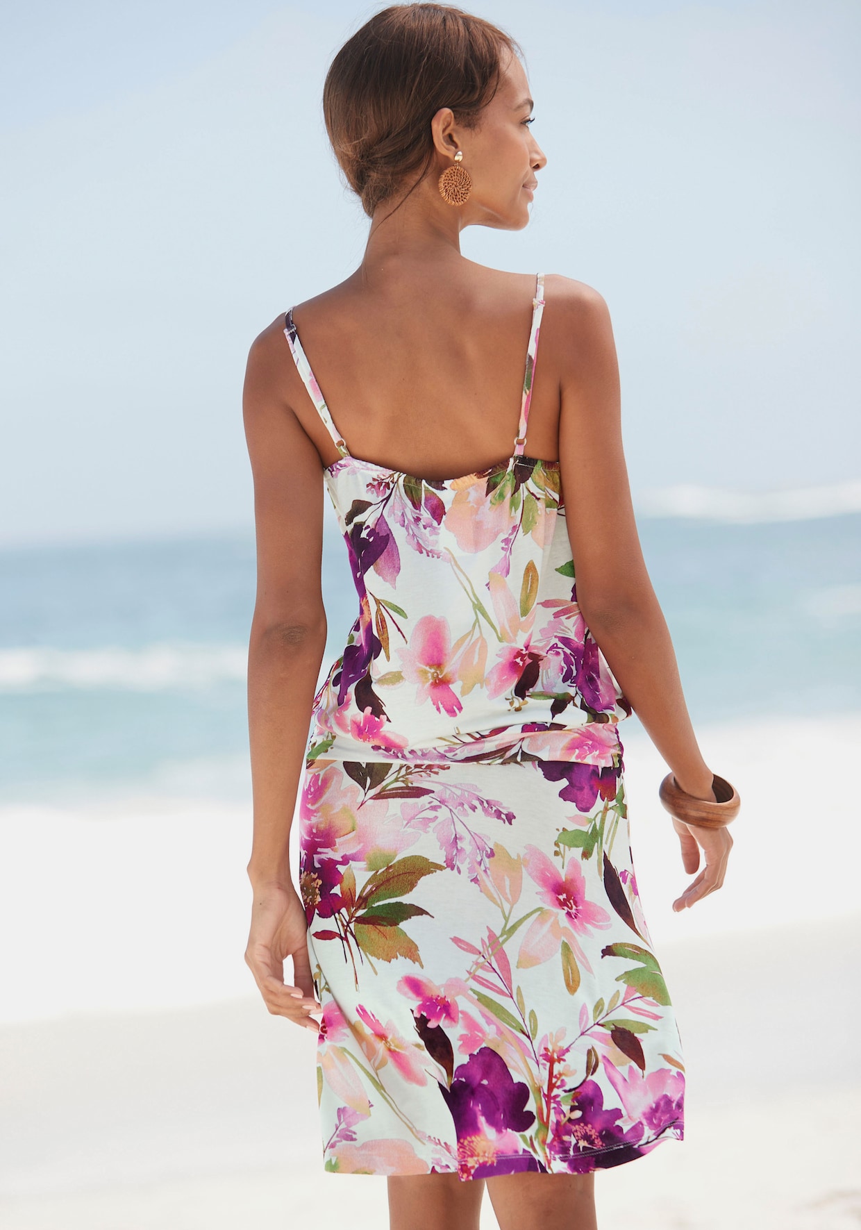 Beachtime Jersey jurk - wit bedrukt