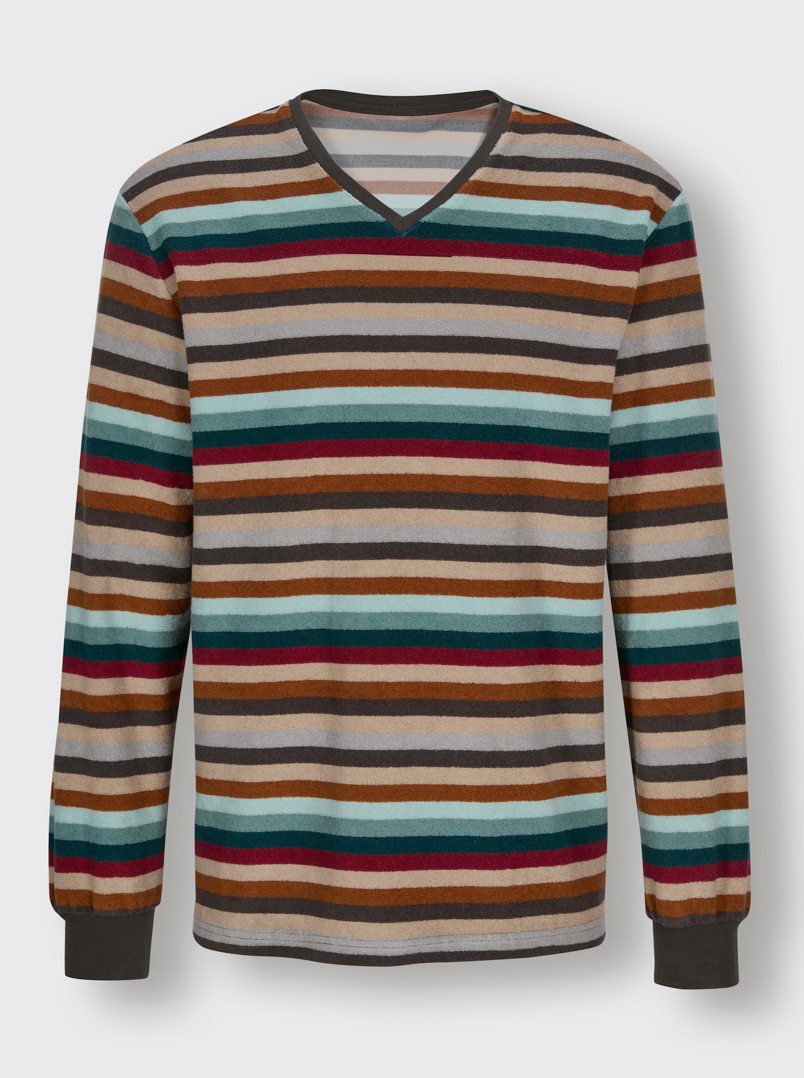 wäschepur men Schlafanzug - graphit-petrol-gestreift