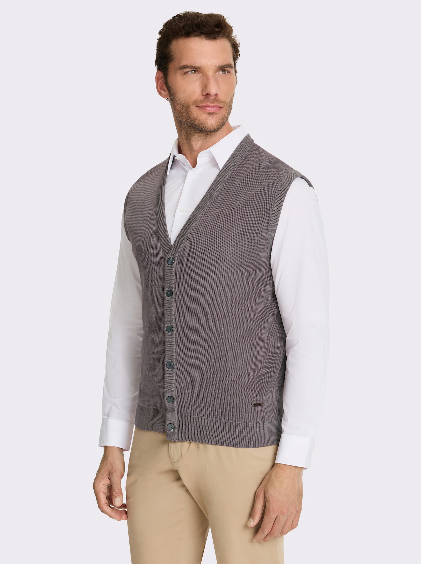 Marco Donati Strickweste in Two-tone-Optik - burgund-meliert