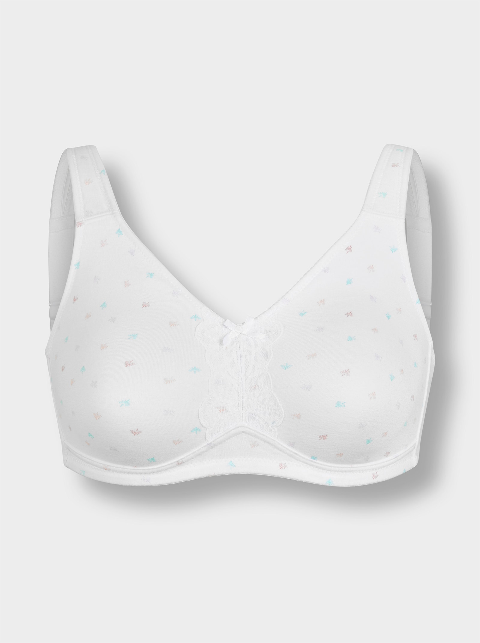 wäschepur Komfort-BH ohne Bügel - weiß + weiß-bedruckt