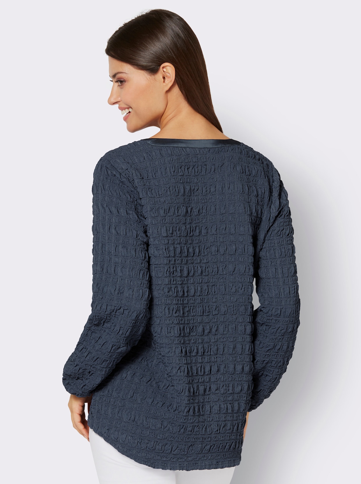 Geruite blouse - rookblauw