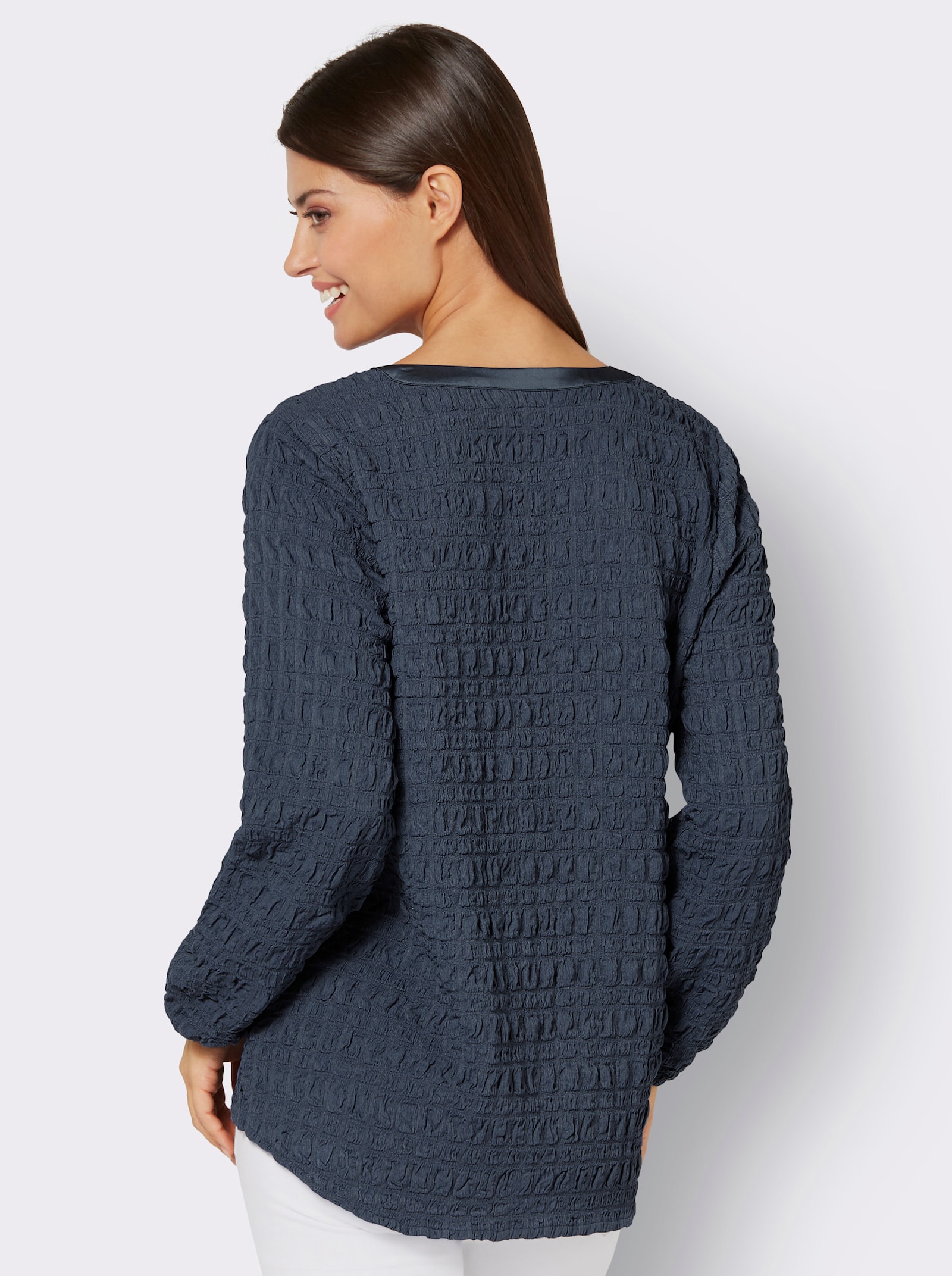 Karobluse in Struktur-Qualität - rauchblau