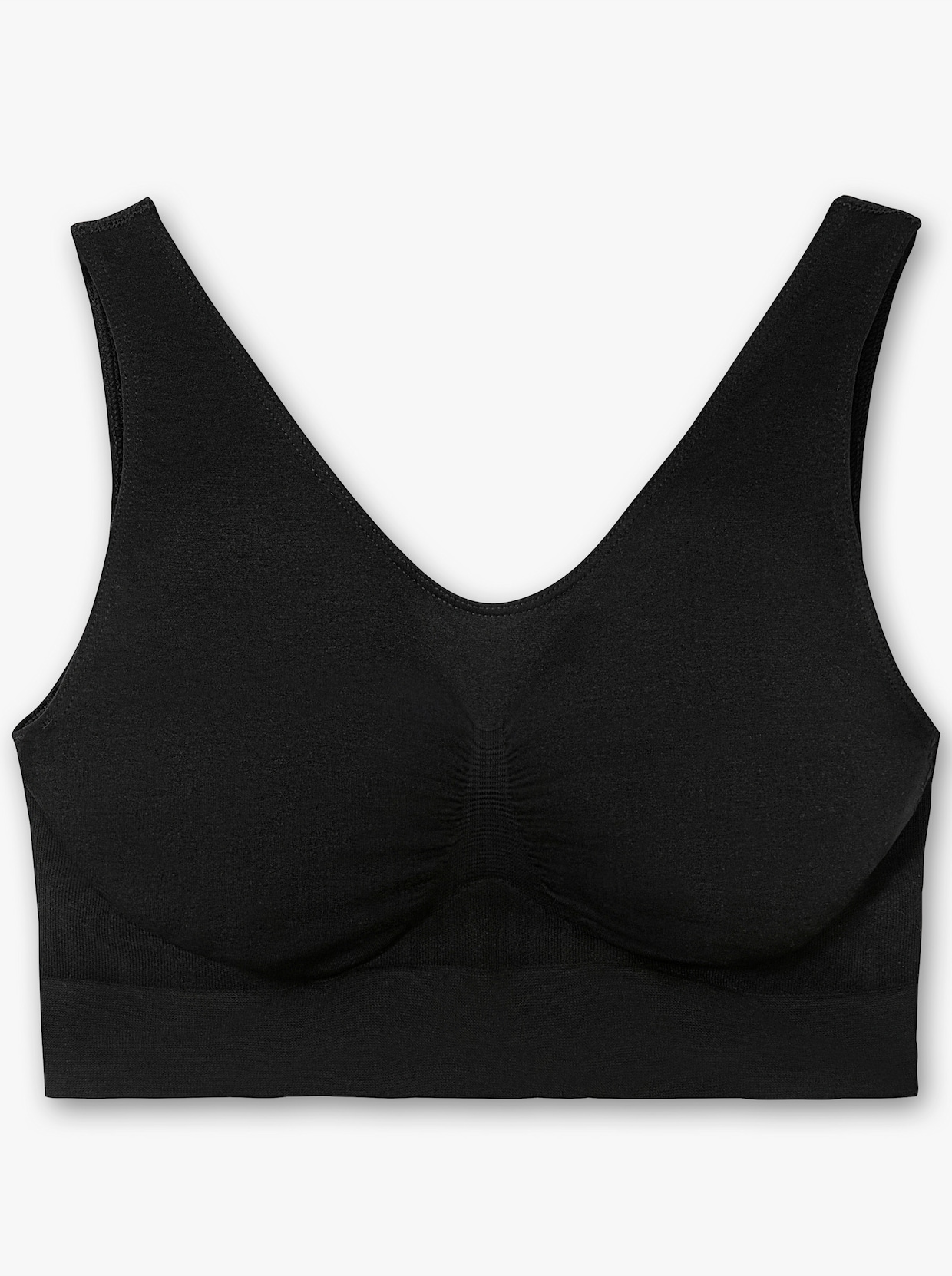 sheego T-Shirt-BH in Bustierform, Doppelpack - hautfarben+schwarz