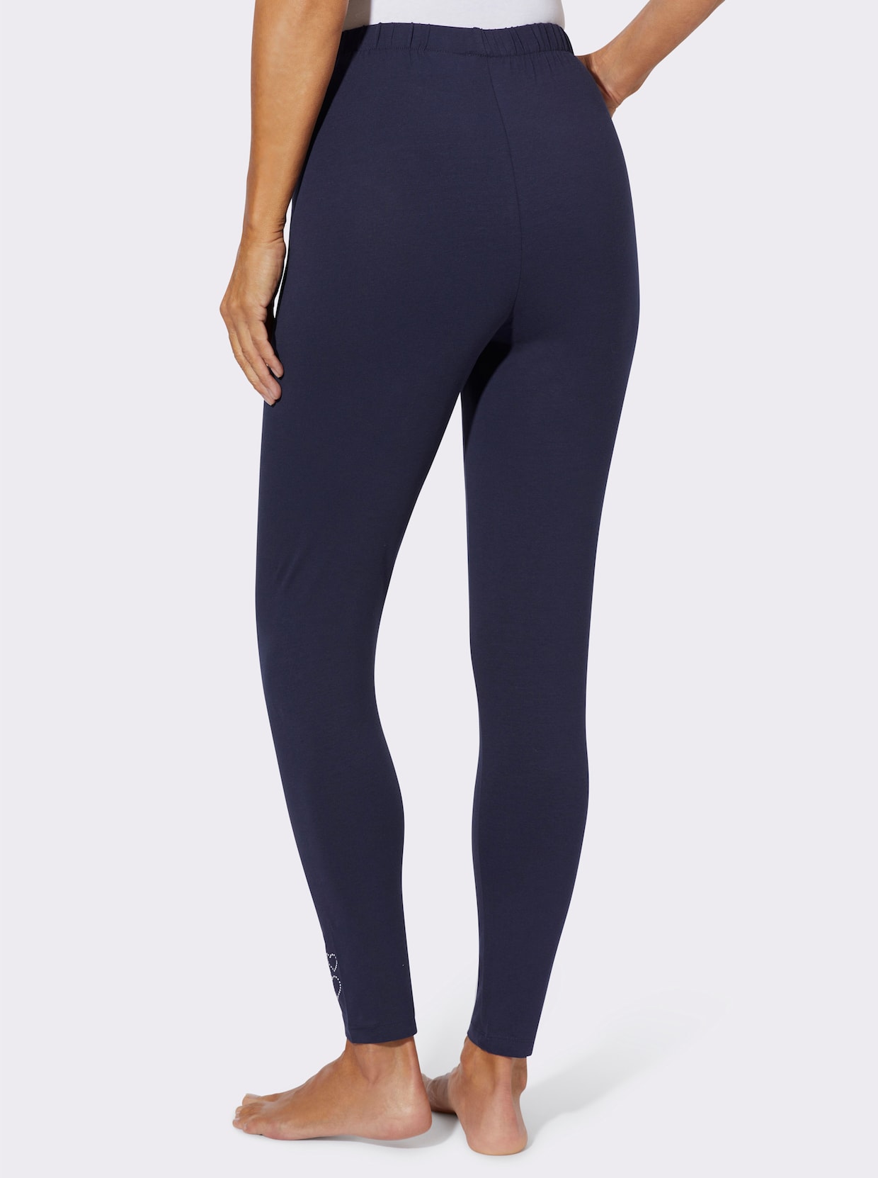 Leggings mit glänzenden Ziersteinchen - marine