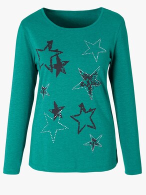 Shirt - seegrün-meliert