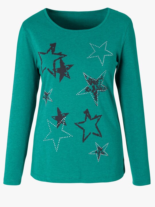 Shirt - seegrün-meliert