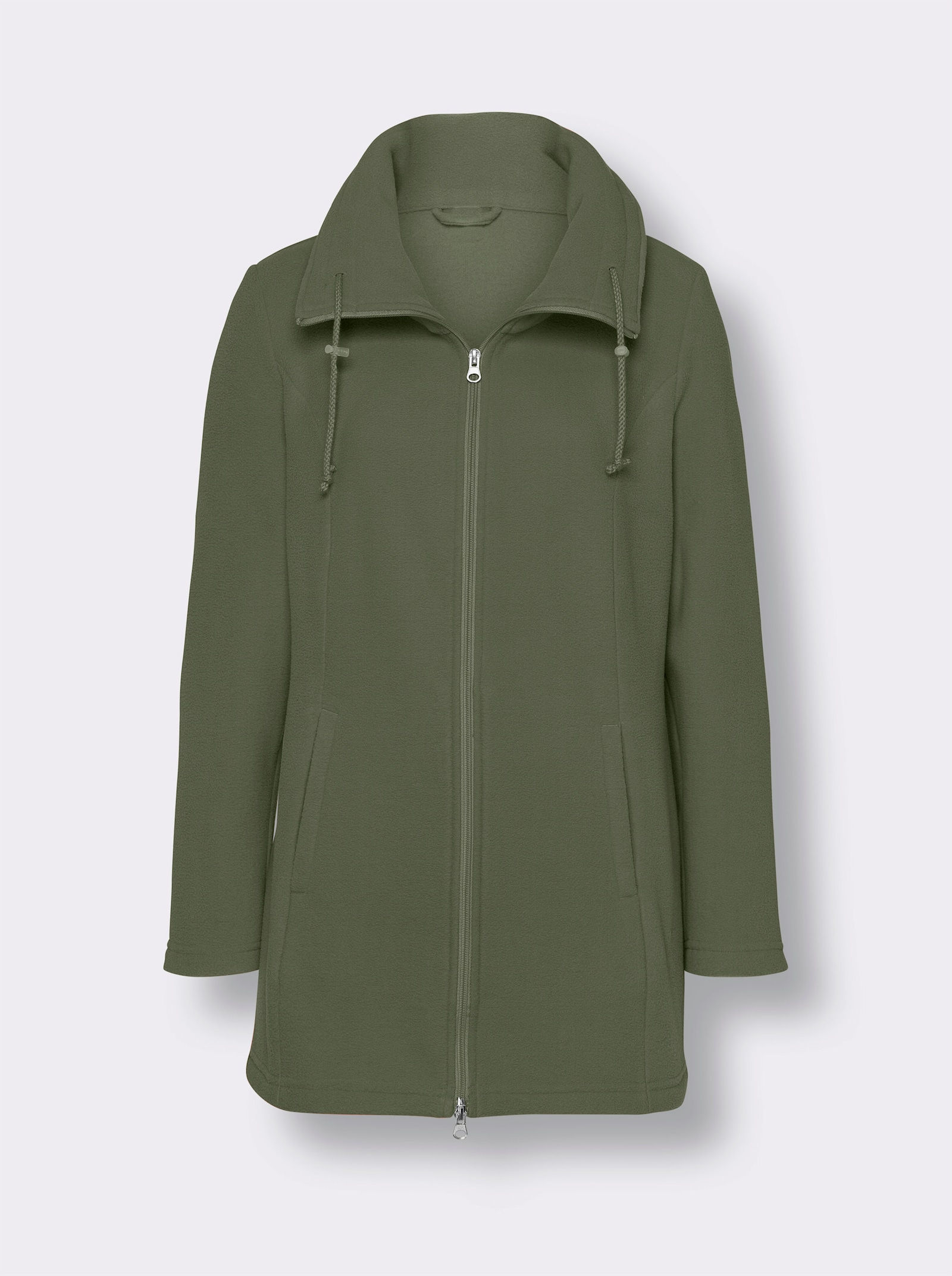 Fleecejacke mit 2-Wege-Reißverschluss - khaki