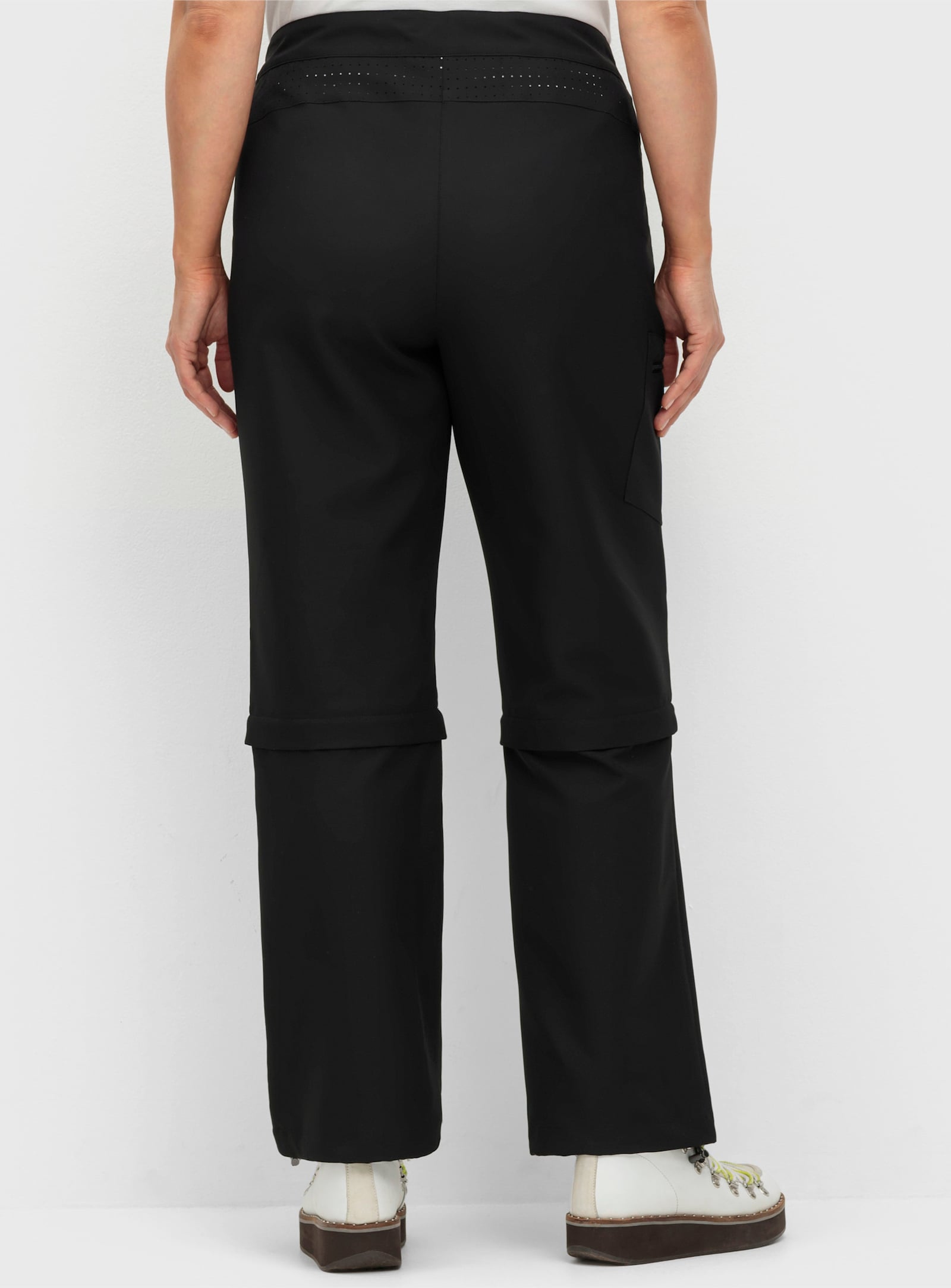 sheego Funktionshose mit Zipp-off-Bein, auf Caprilänge kürzbar - schwarz