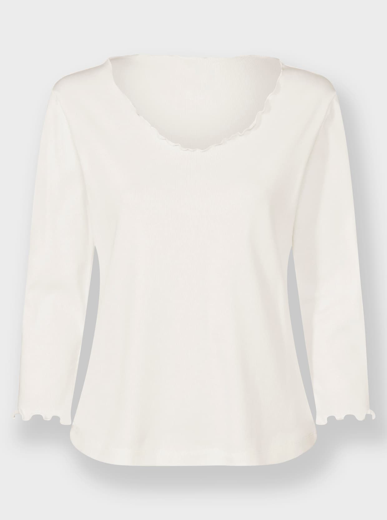Shirt met V-hals - ecru